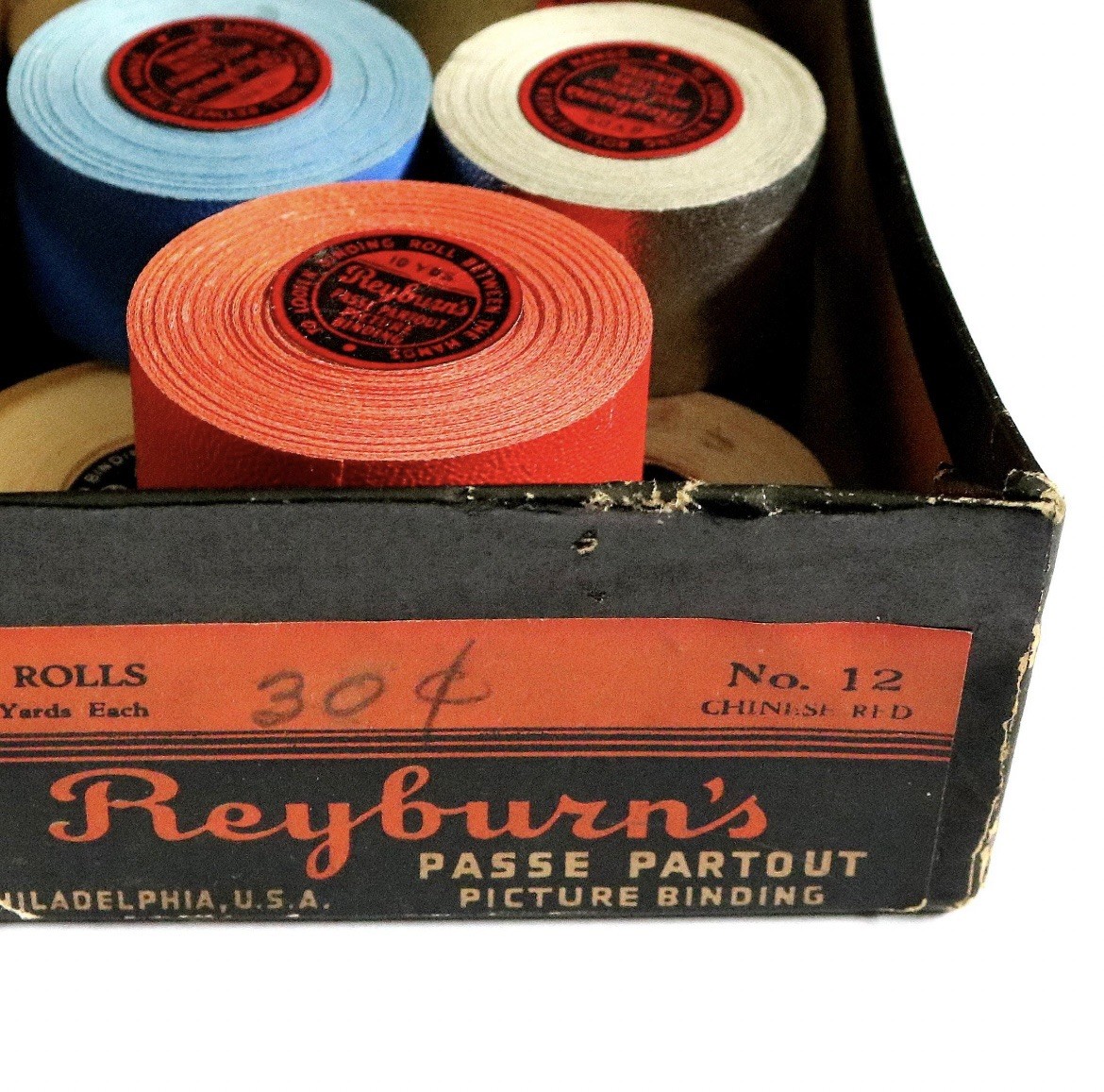 Vintage Reyburn Passe Partout Picture Binding 10 Rolls Original Box Mixed Colors