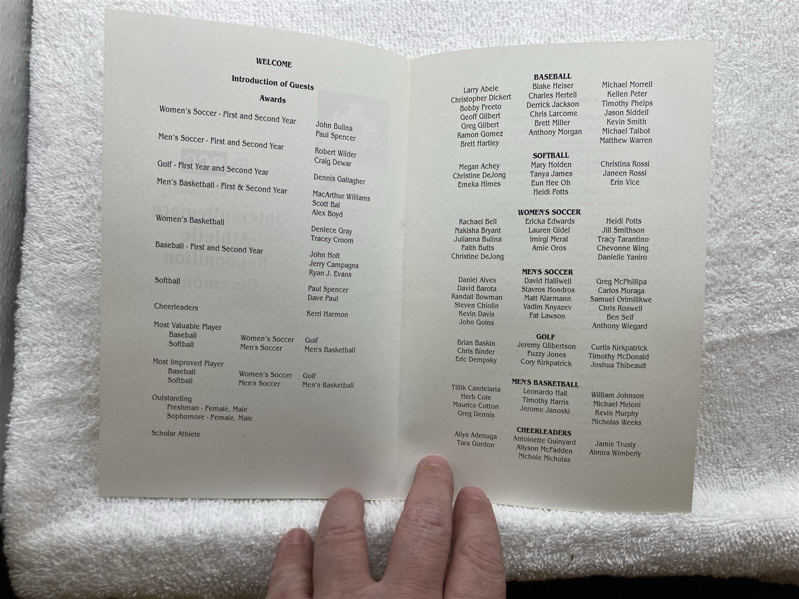 2002 Burlington County College Intercollegiate Athletic Recognition Program NJ