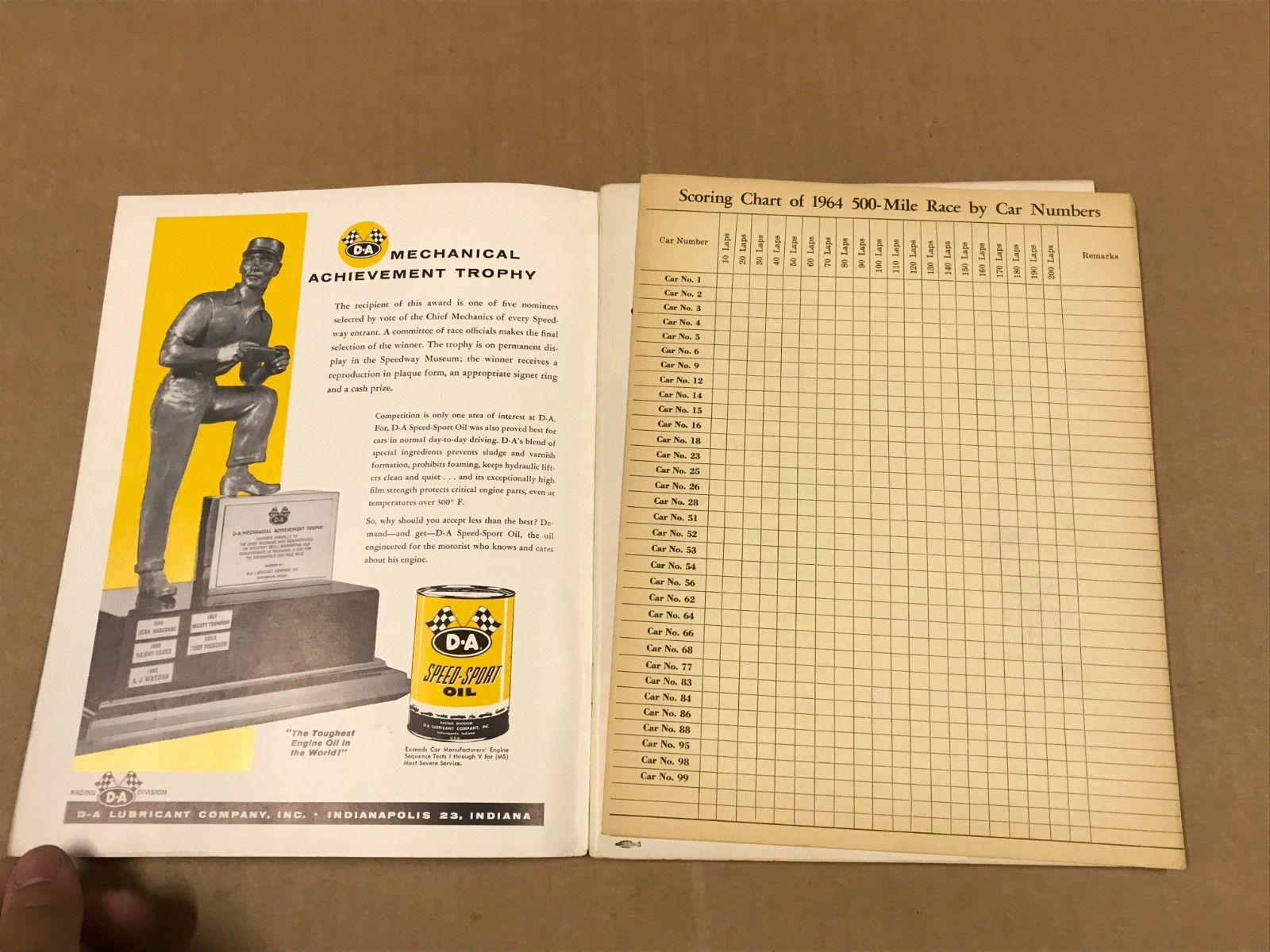 Vintage 48th Annual Indianapolis 500 Official Racing Program – May 30, 1964