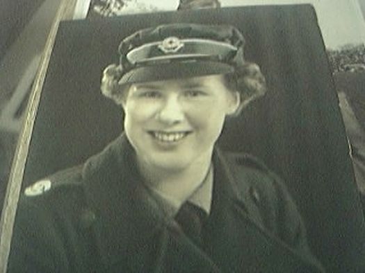 photograph army girl uniform colour 2 x 3 inches approx creased