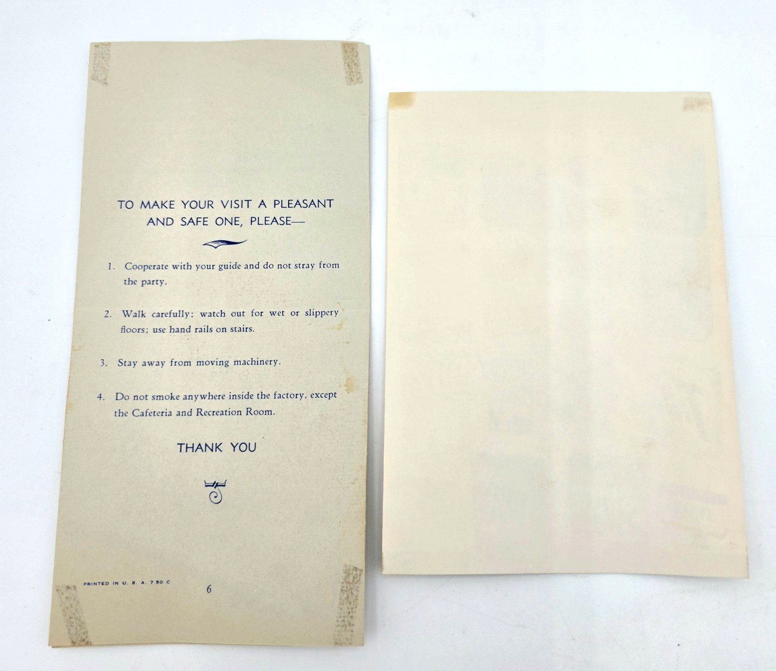 1950s Procter Gamble St Louis Factory Tour Brochure Product Sheet VTG
