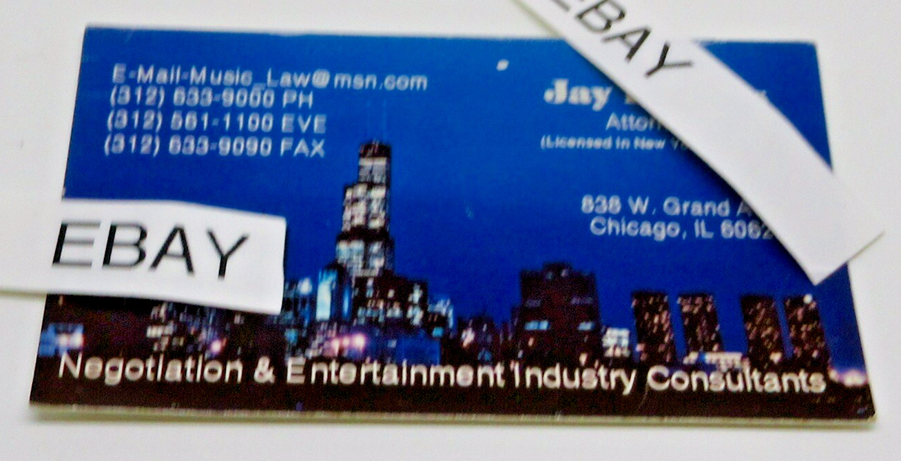 Jay B. Ross Attorney Chicago Illinois James Brown’s Lawyer Business Card
