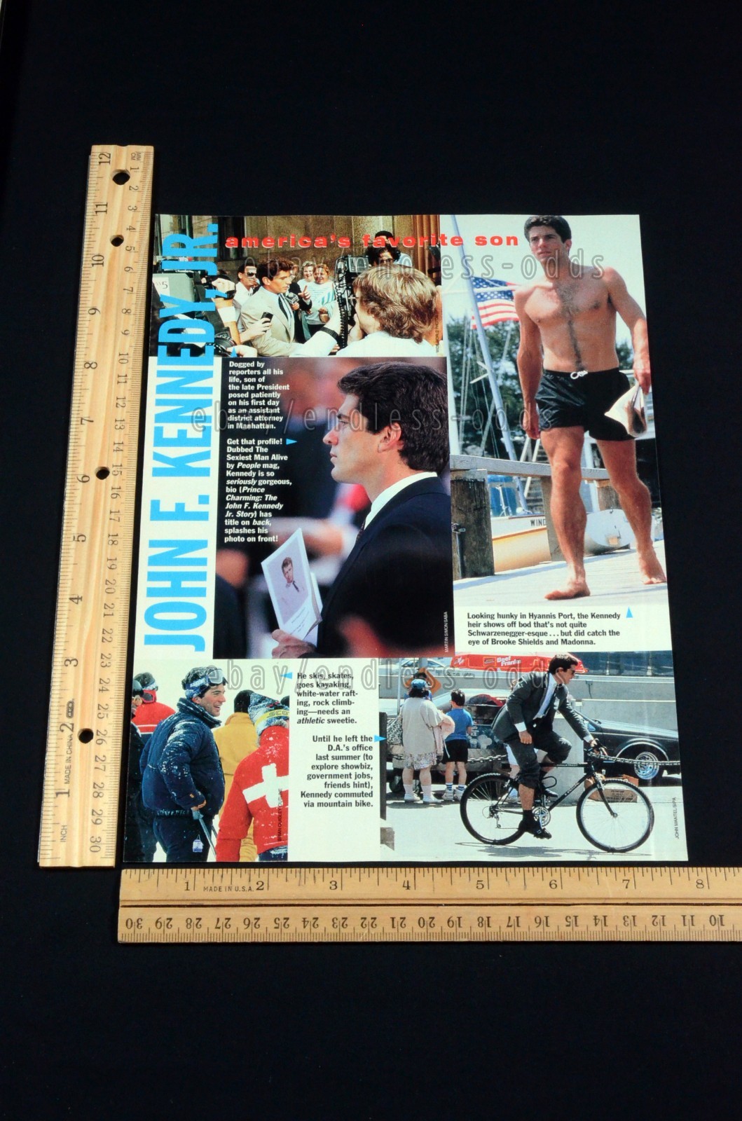 John F. Kennedy Jr. JFK Jr. 1994 2-pg Magazine Page Article Clipping
