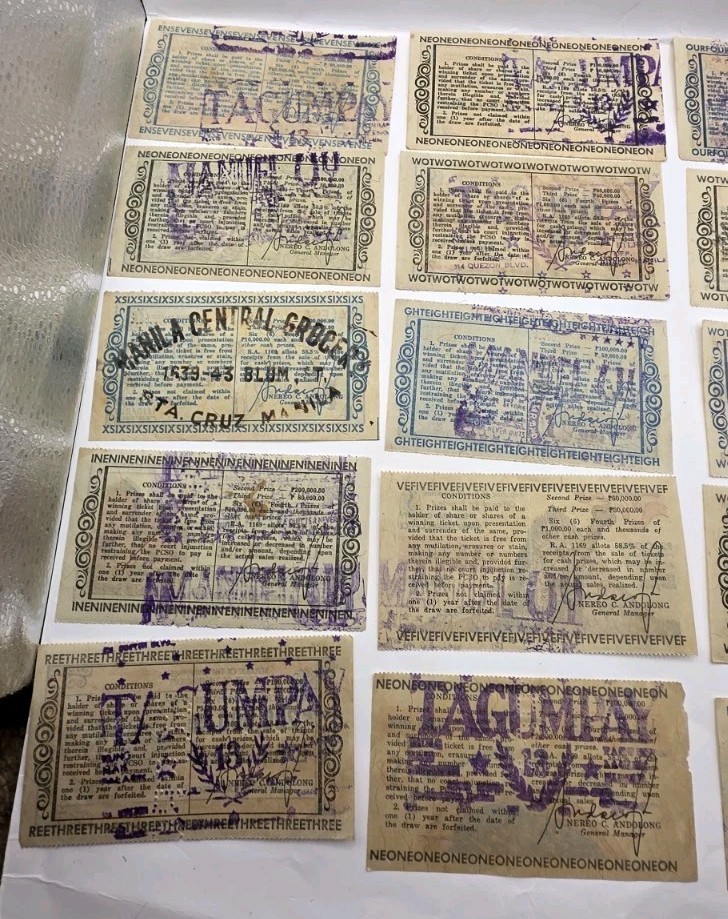 1970s Philippines Paper Collectible Vintage Sweepstakes.Lot Of 15.Original.Used.
