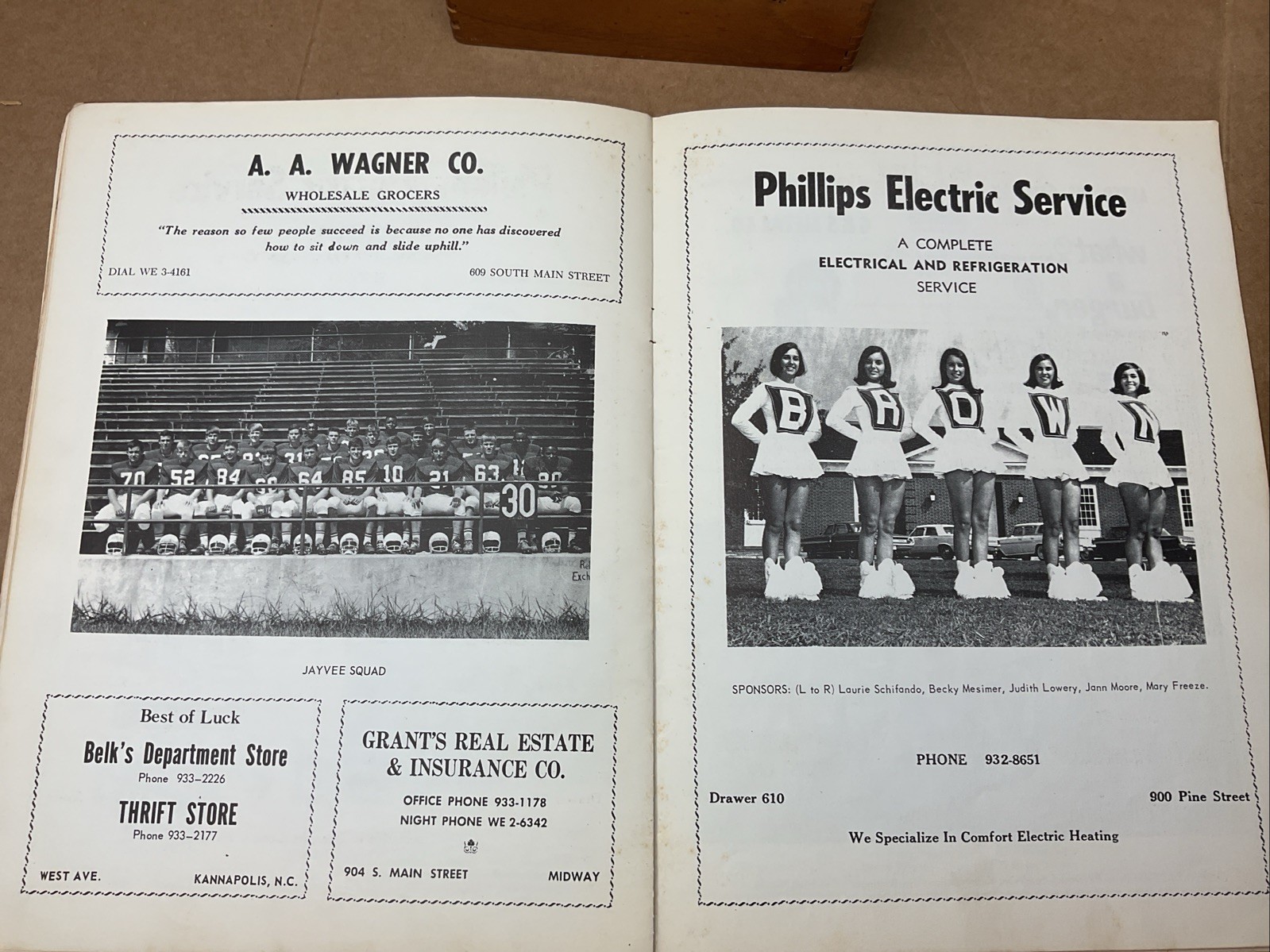 22 Sep 1967 Football Program A.L Brown Vs Lexington High School Nc B69