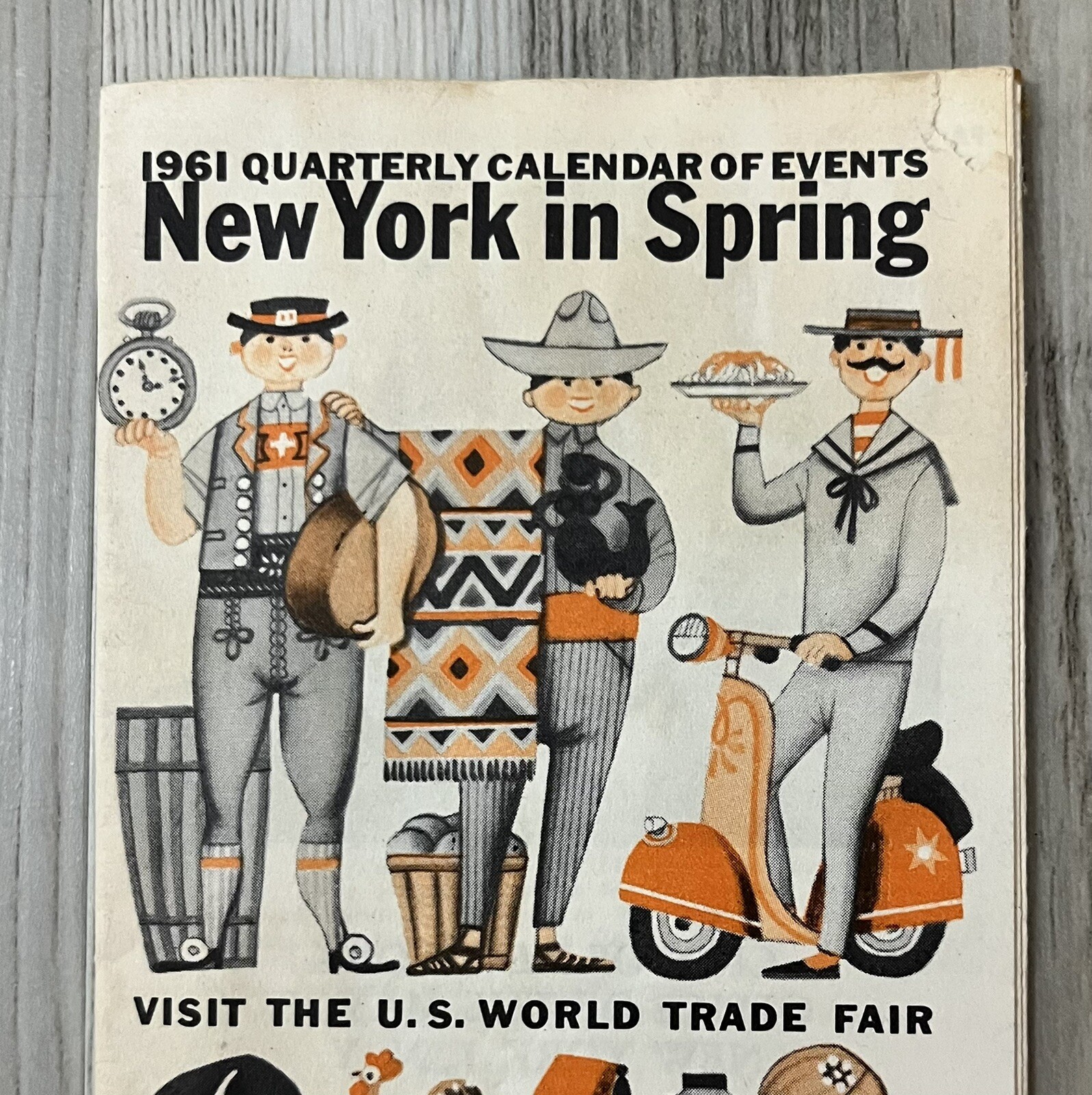 Vintage New York N.Y. Quarterly Calendar Of Events Spring 1961 Brochure Foldout