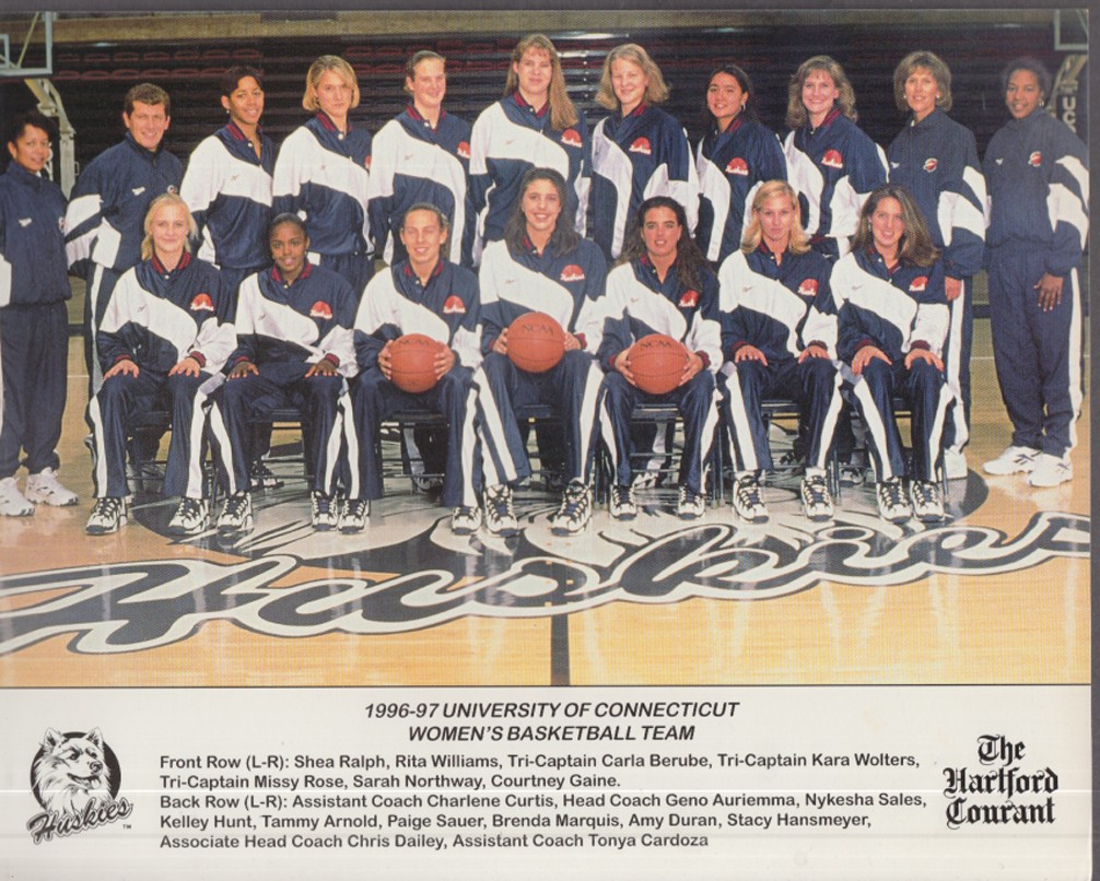 UCONN Women’s Basketball Team Picture / Schedule Card 1996-1997