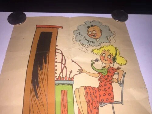 Cartoon Paper Vintage 1934 Telephone Operated