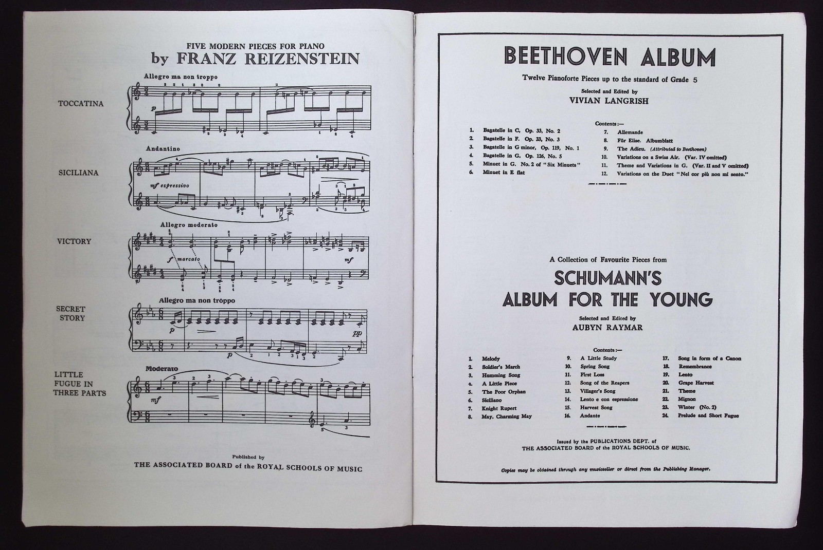 Royal Schools of Music Pianoforte Examinations 1979 Grade 6 List B