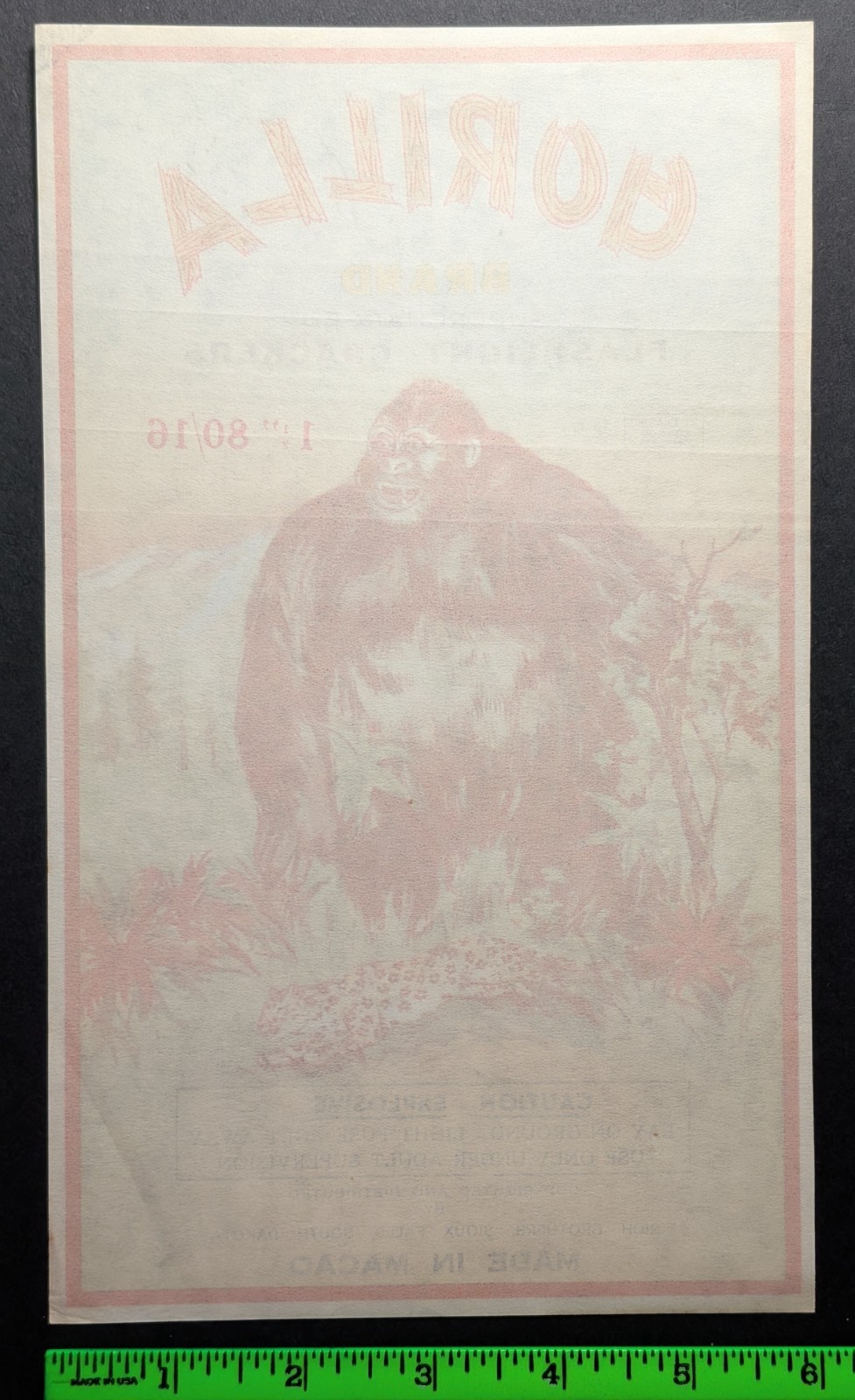 Gorilla Jaguar 1970s Crackers Label