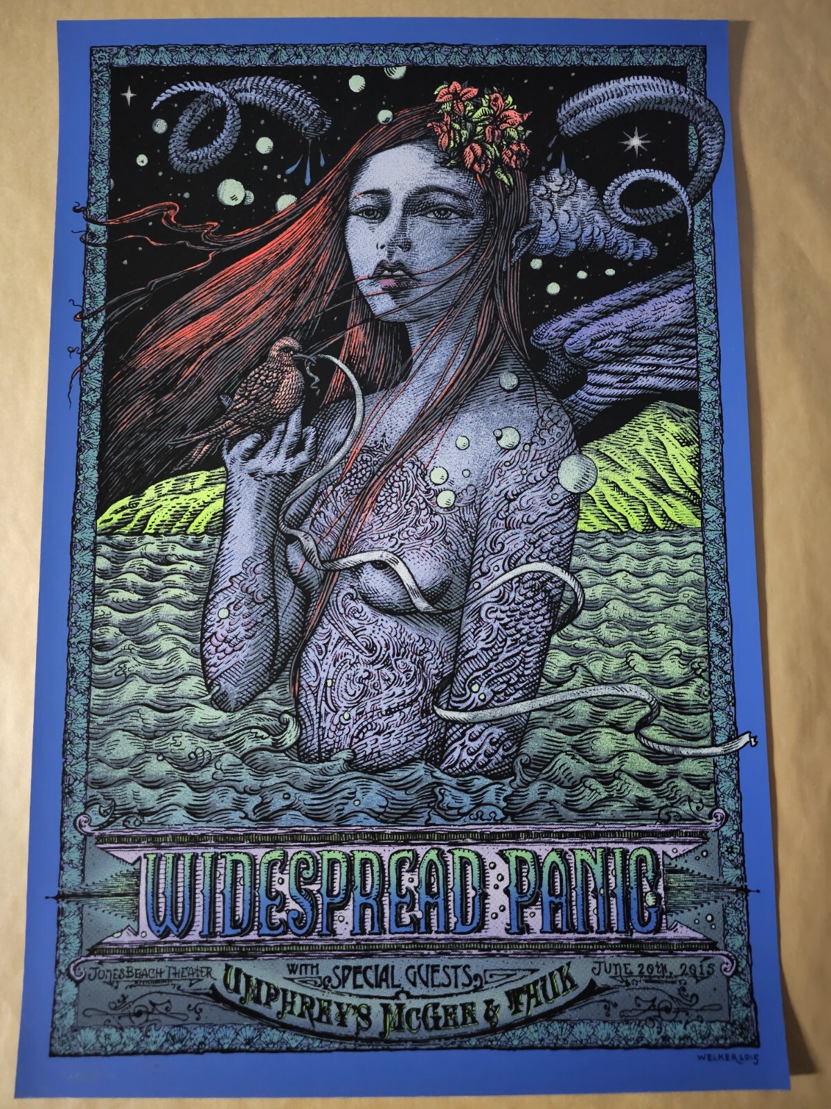 Widespread Panic David Welker Wantagh New York Signed Poster Screen Print # NY