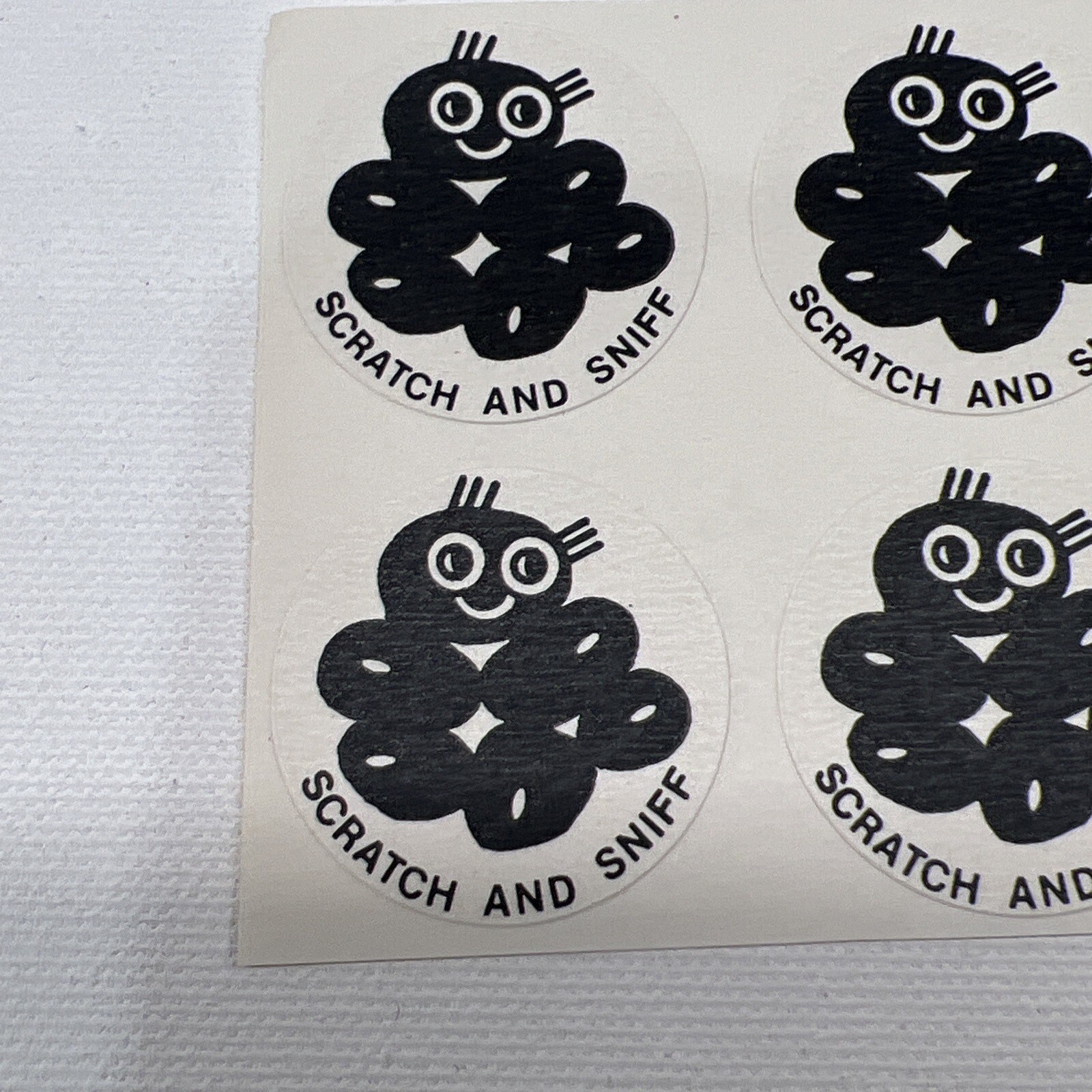 RARE Vintage Matte Scratch & Sniff Stickers Black Licorice Jelly Bean 70’s