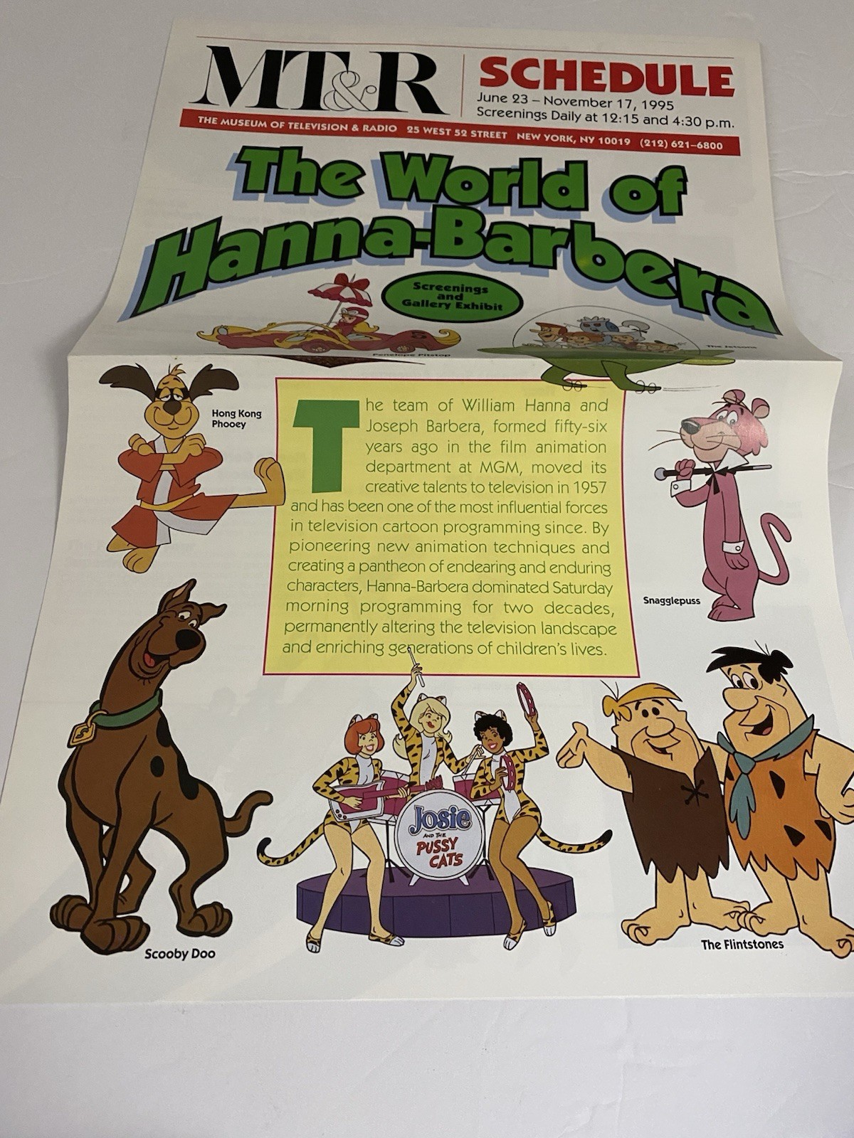 1995 Museum of Television & Radio MT&R Schedule Hanna-Barbera Exhibit Program