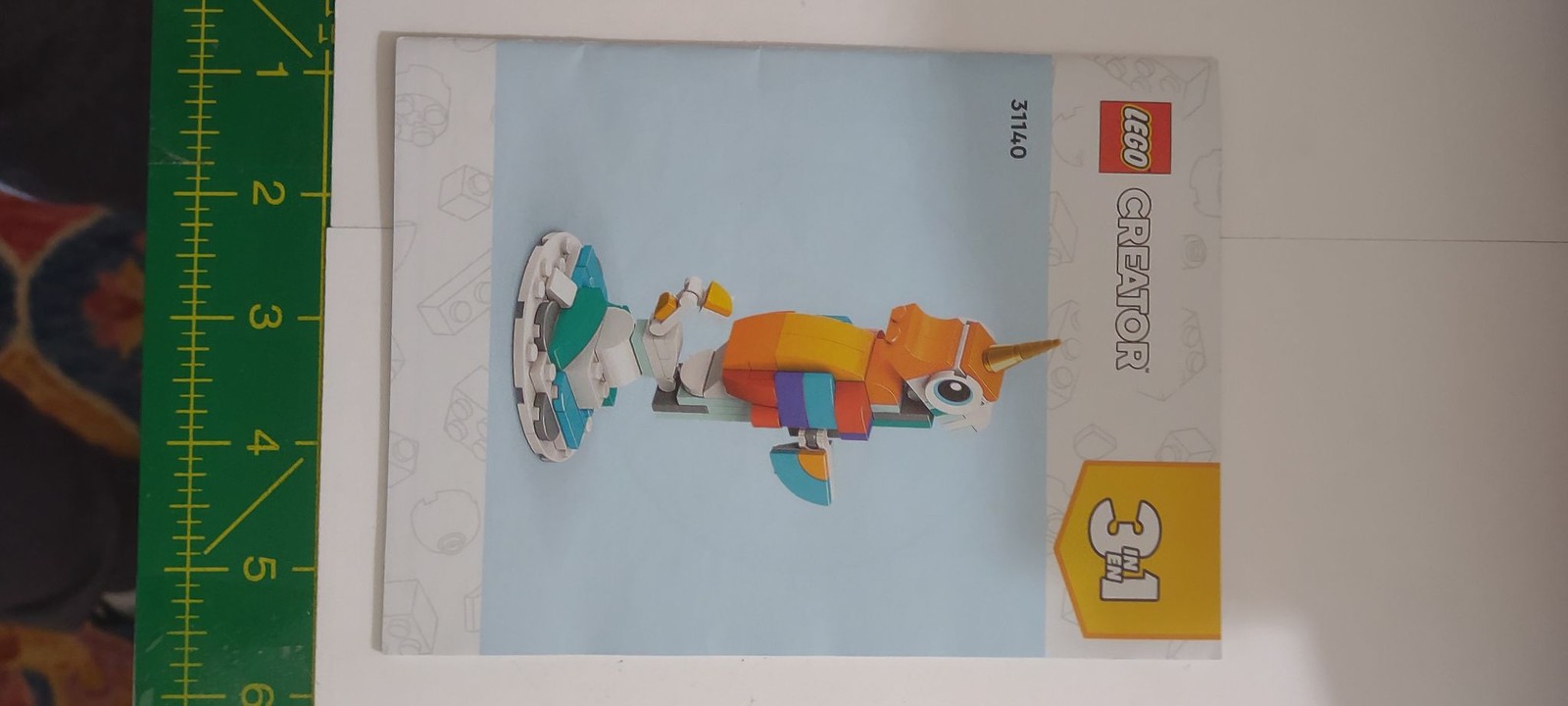 LEGO Creator 31140 Instruction Manual 3-in-1 Unicorn Set Booklet Paper Guide