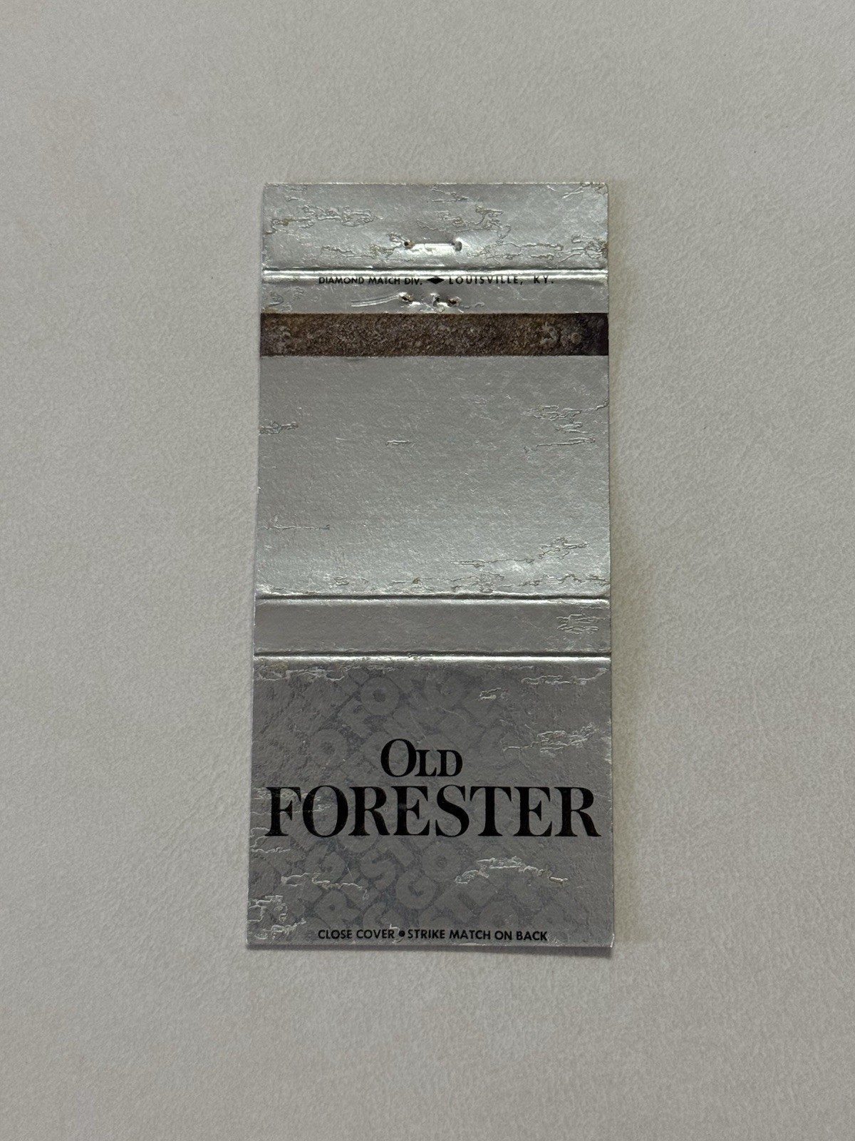 Old Forester Kentucky Straight Bourbon Brown Forman Distillers Matchbook Cover Y
