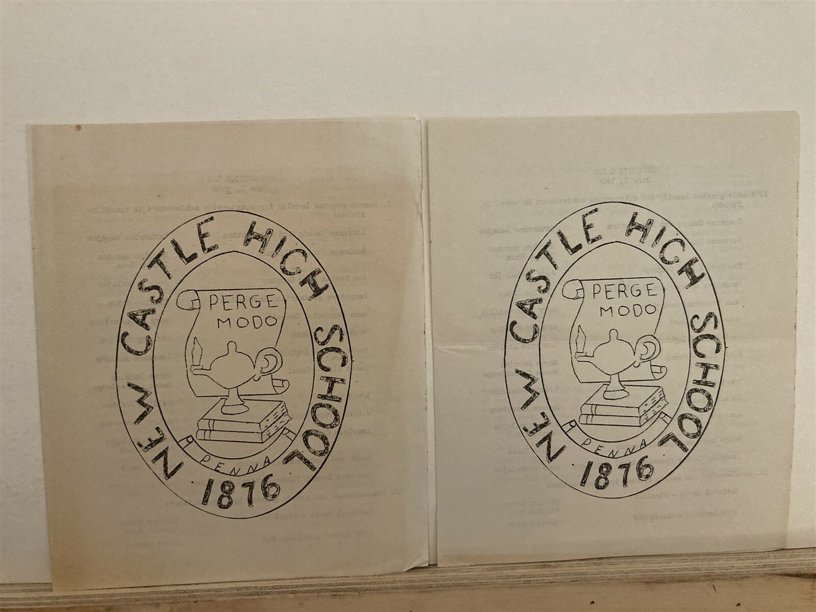 1966 New Castle High School Senior Recognition Programs Pennsylvania PA Vtg