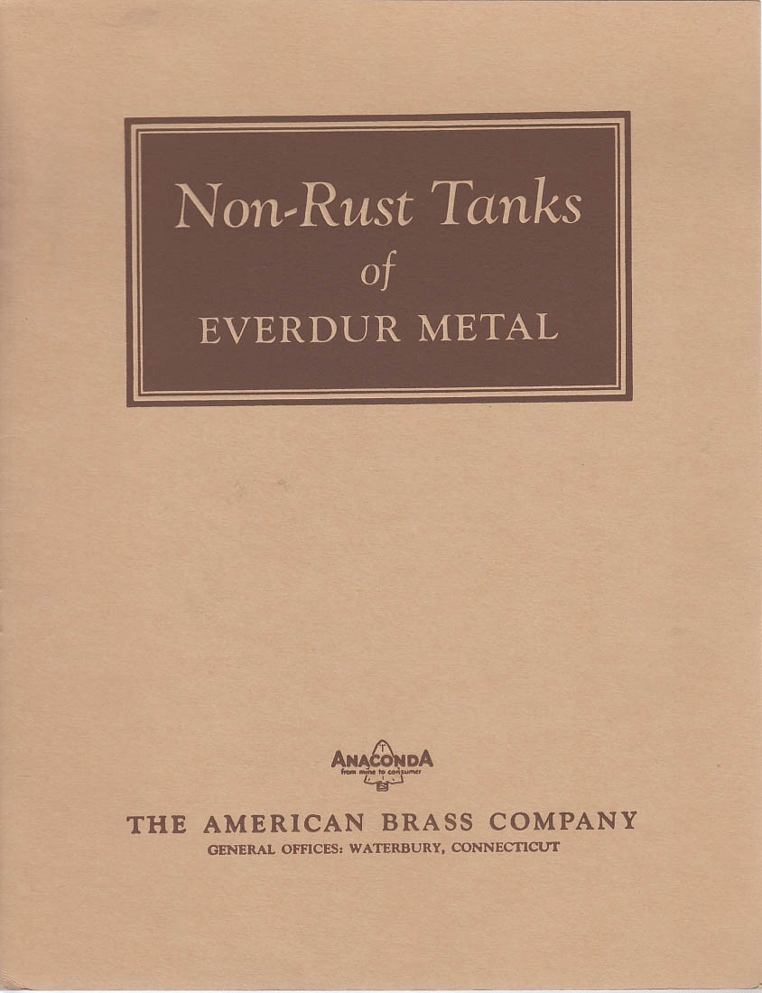 American Brass Anaconda Non-Rust Metal Tanks of Everdur Metal brochure 1936