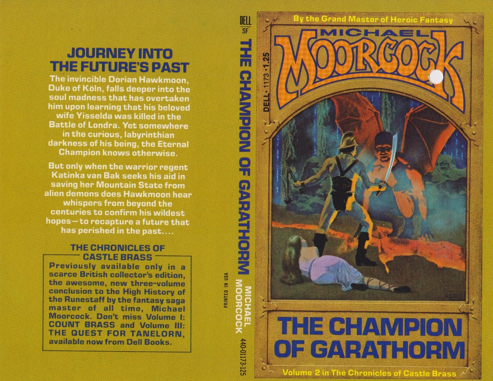 3 DELL SF PROMO PAPERBACK COVERS~MICHAEL MOORCOCK~COUNT BRASS~ETERNAL CHAMPION