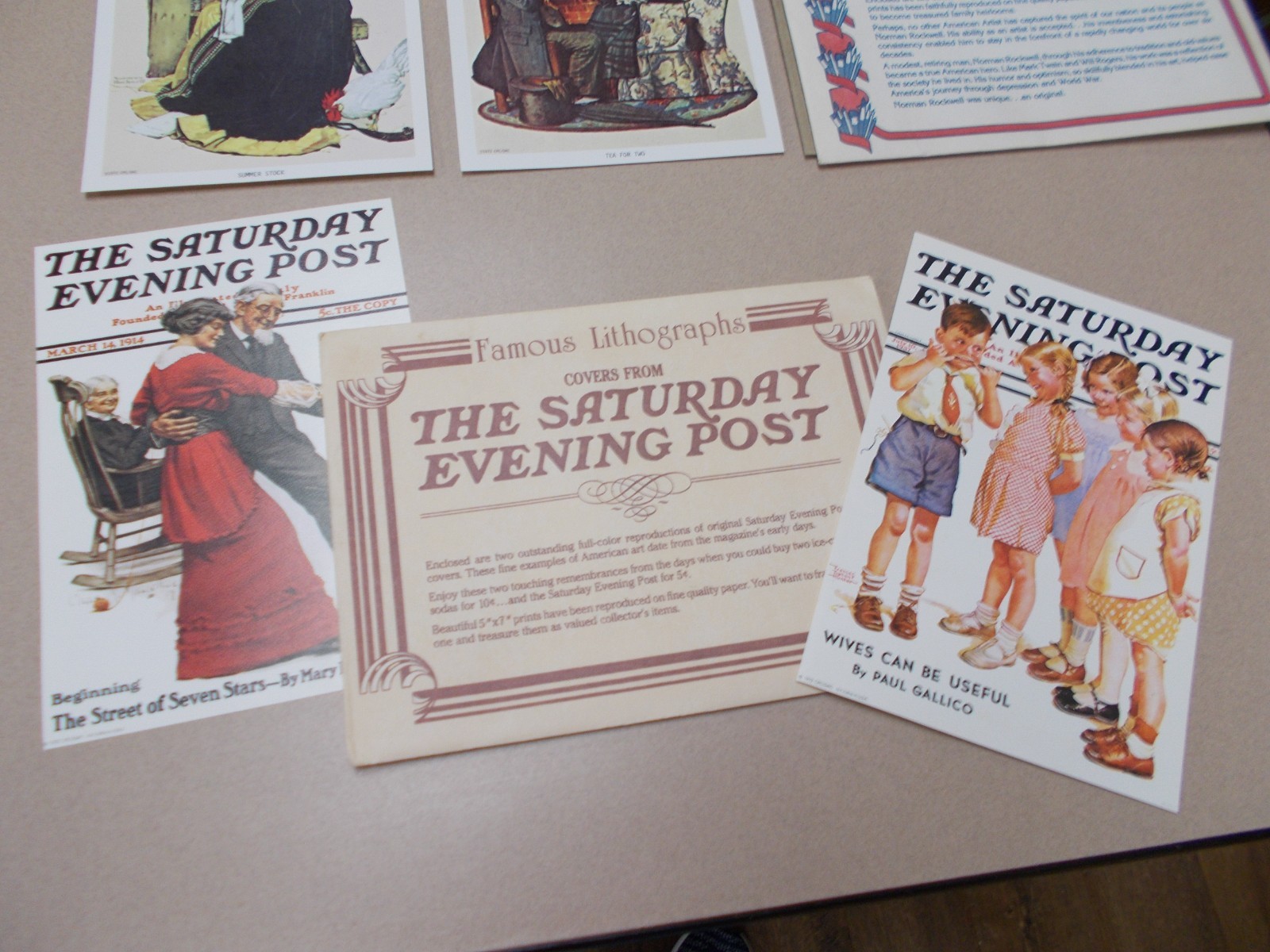 Vintage Lithograph Repros Saturday Evening Post Lot/18 Supports Cat Rescue