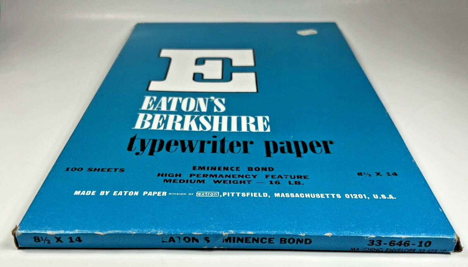 Vtg Eaton’s Berkshire Typewriter Paper Eminence Bond 8.5″ x 14″ Legal Size USA