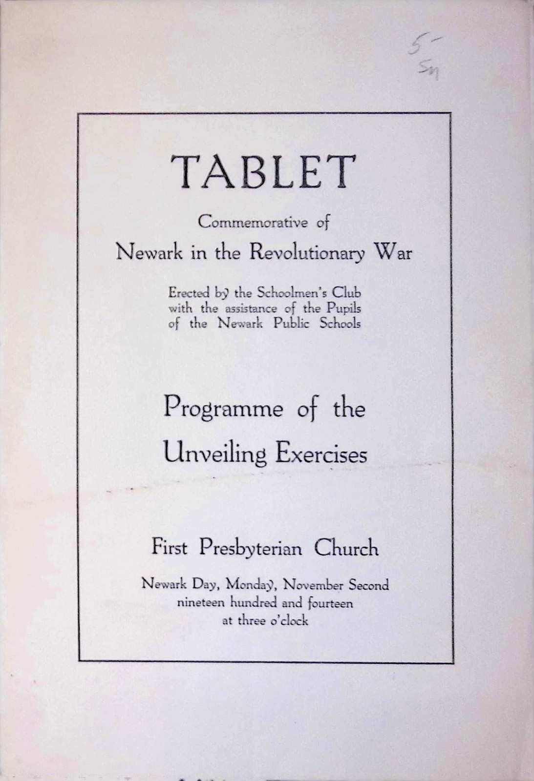 Unveiling Exercises Programme Commemorative Tablet c1900 Civic Pamphlet