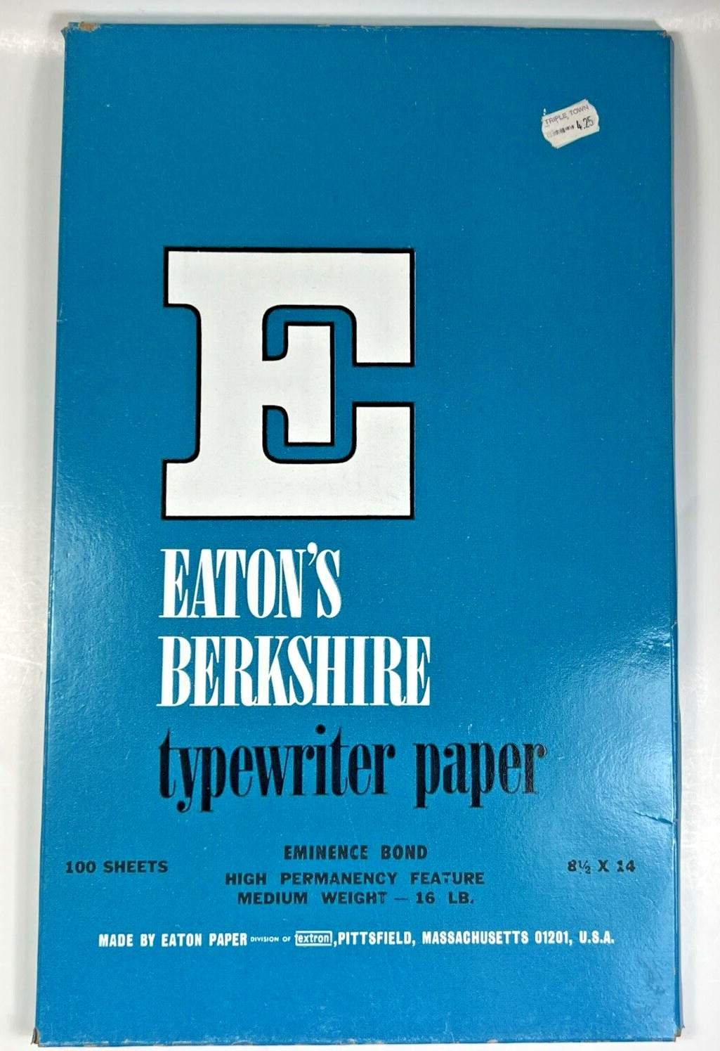 Vtg Eaton’s Berkshire Typewriter Paper Eminence Bond 8.5″ x 14″ Legal Size USA