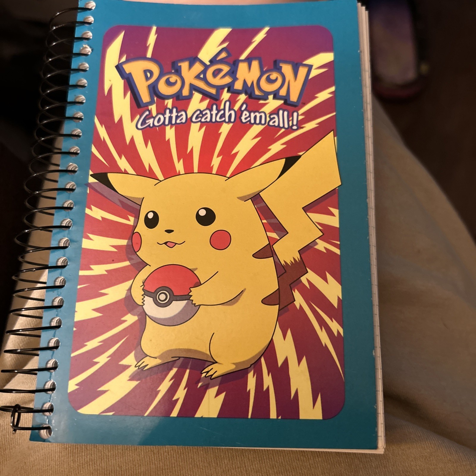 Pikachu Chunky Memo Book Pokemon Gotta Catch em All 1999. 6 In X 4 In