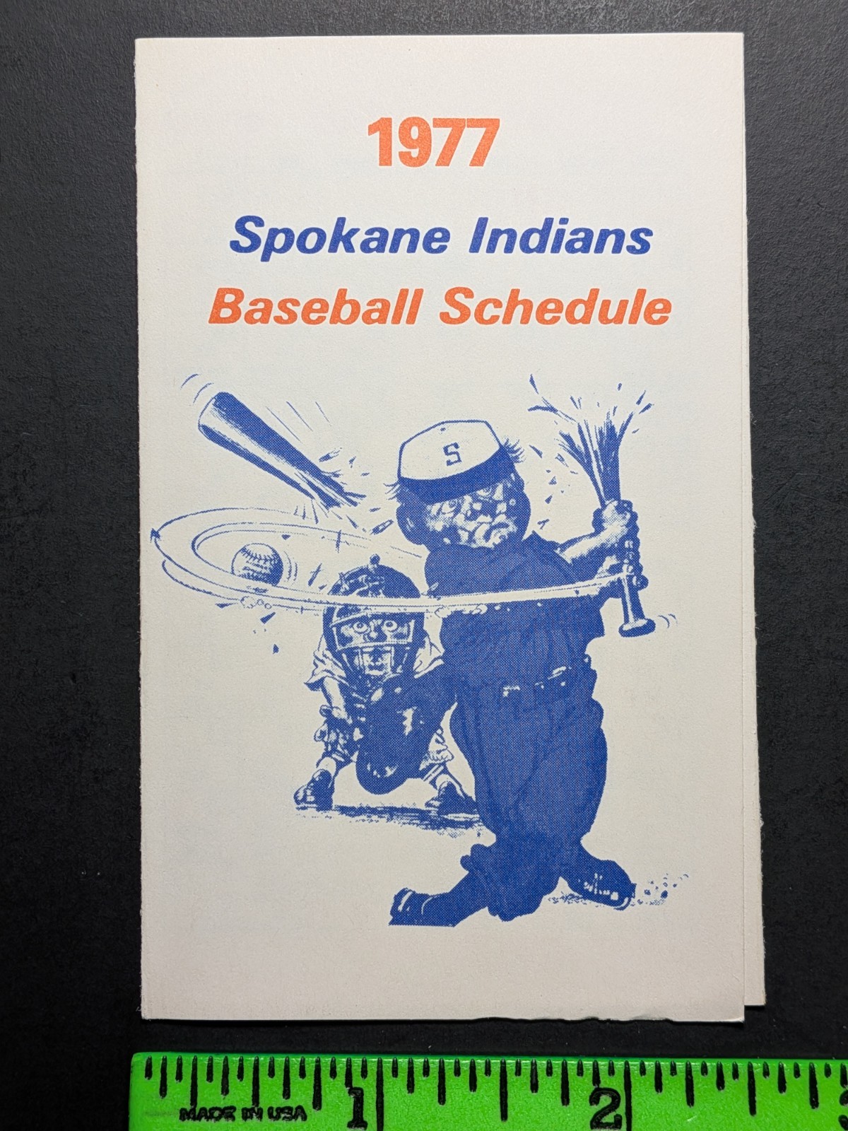 Spokane Indians 1977 Foldout Baseball Pocket Schedule