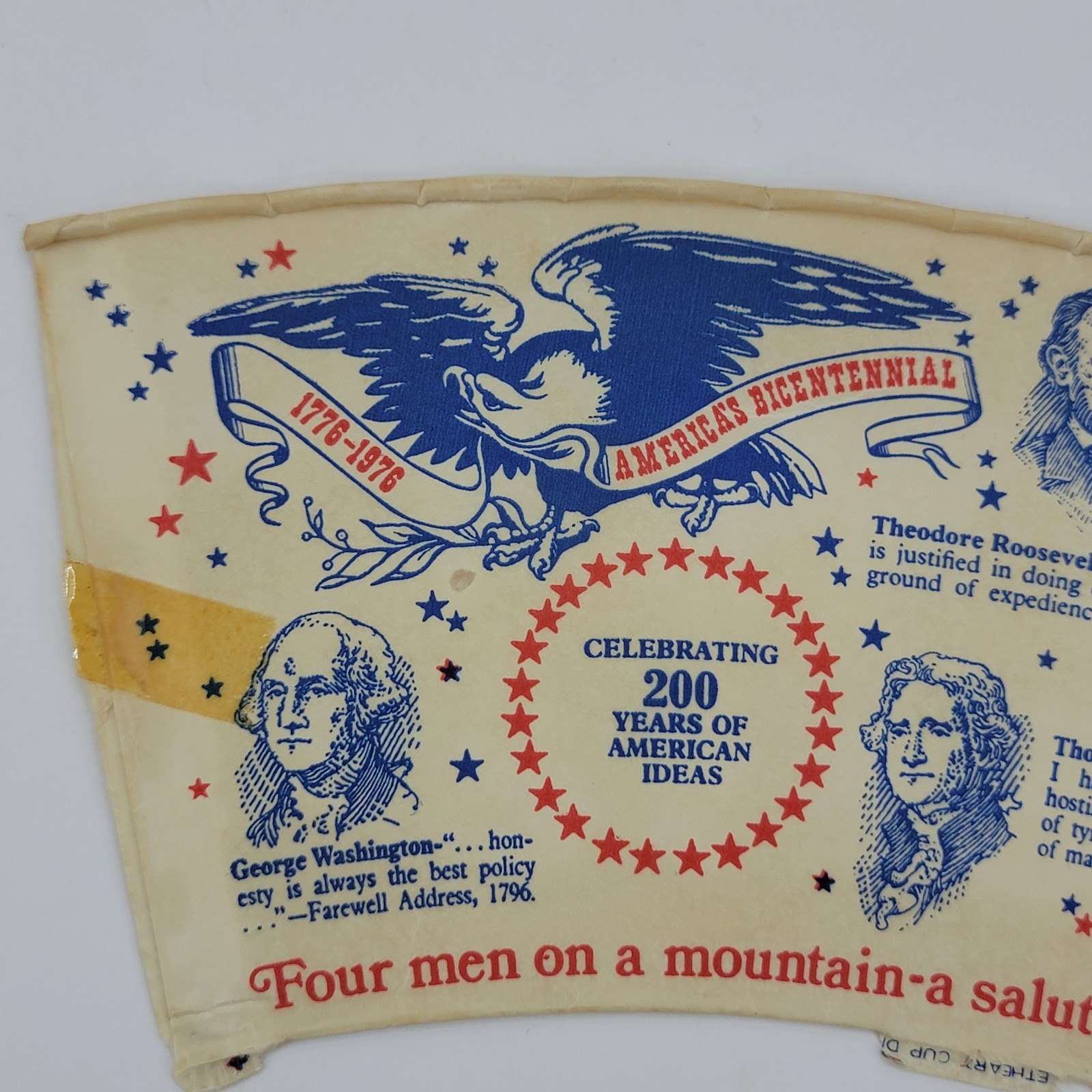 American Revolution Bicentennial 1976 paper cups 1776 USA United States