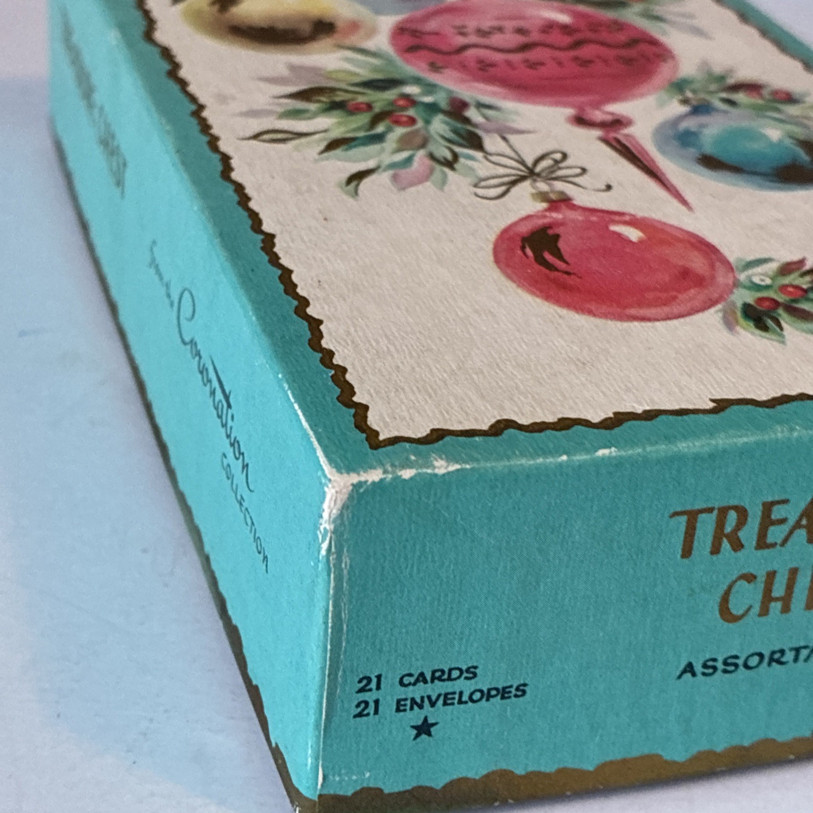 Lot of 2 Vintage Boxes – Outlet Store Candy Box & Coronation Christmas Card Box
