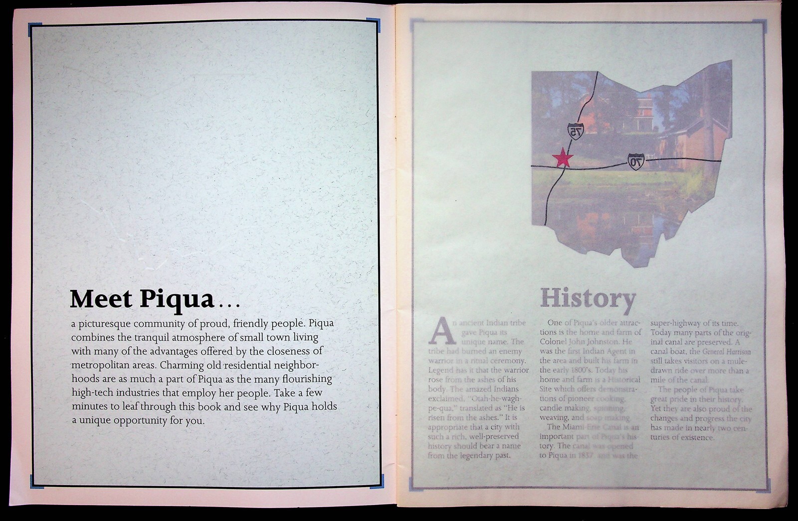 Piqua Ohio History Softcover Book Meet Piqua 1980s Education Recreation