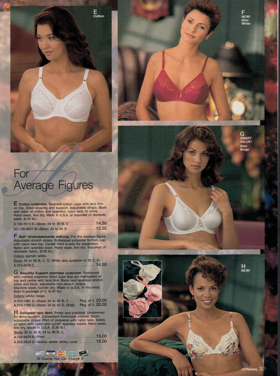 EARLY-1990S JCPENNEY CATALOG LINGERIE & FASHION CLIPPING PAPER ADS PRINTS