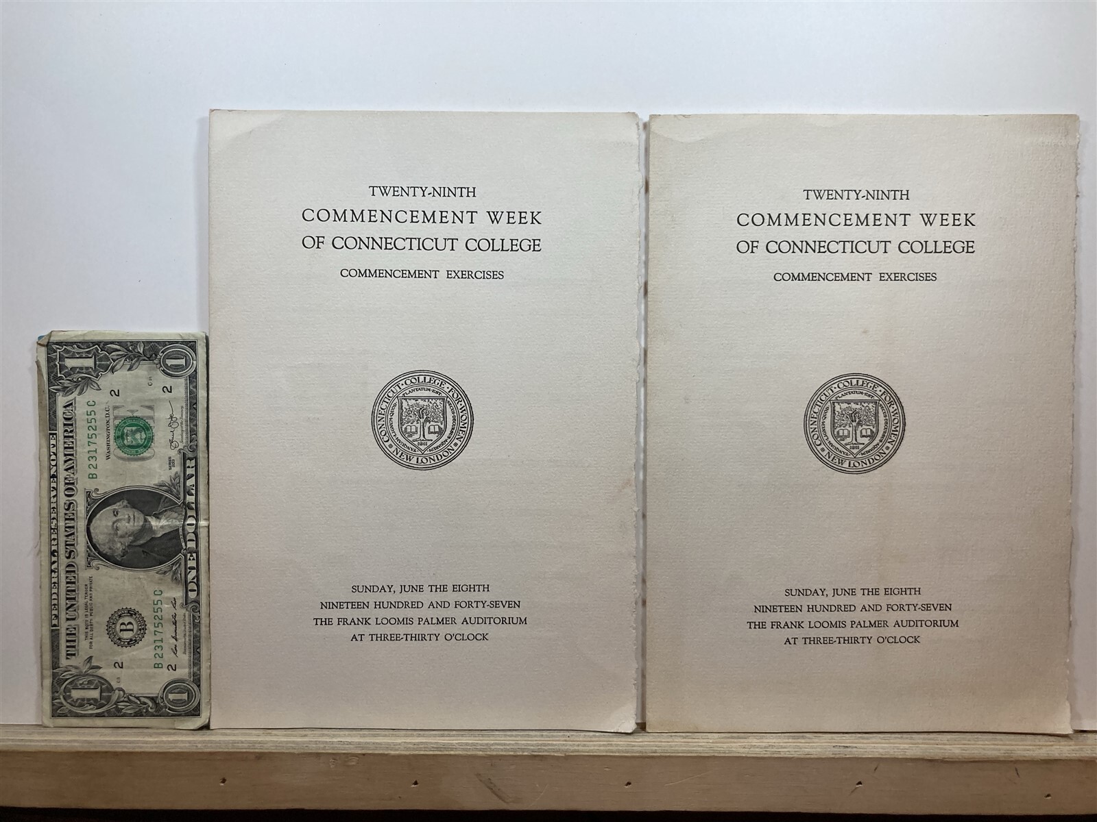 1947 Commencement Week Programs Connecticut College University CT Vtg