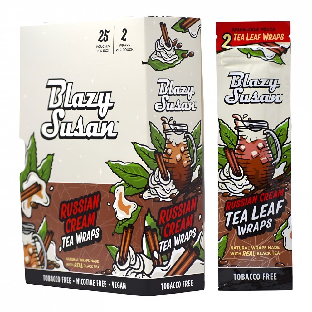Blazy Susan Real Russian Wraps 50ct | 25 Pouches of 2 | Full Box | Vegan