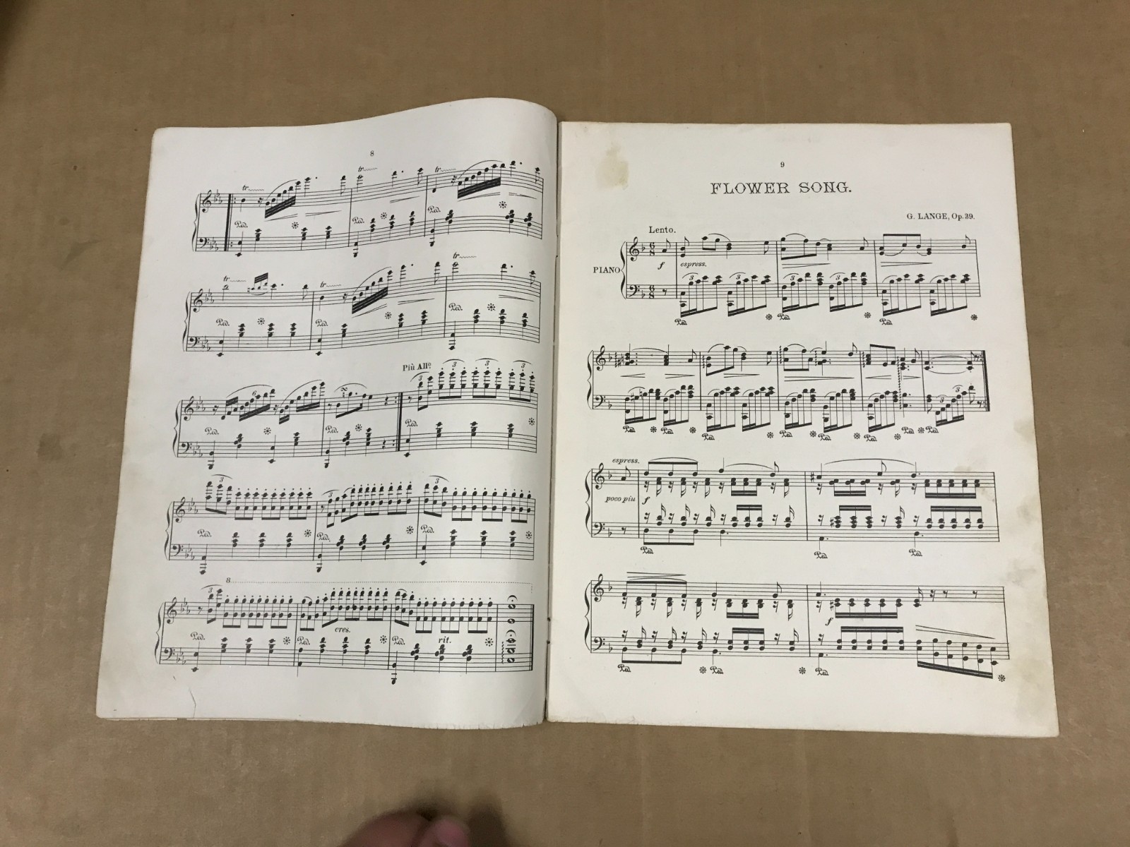 Vintage Popular Parlor Pieces For The Piano – Music Sheets