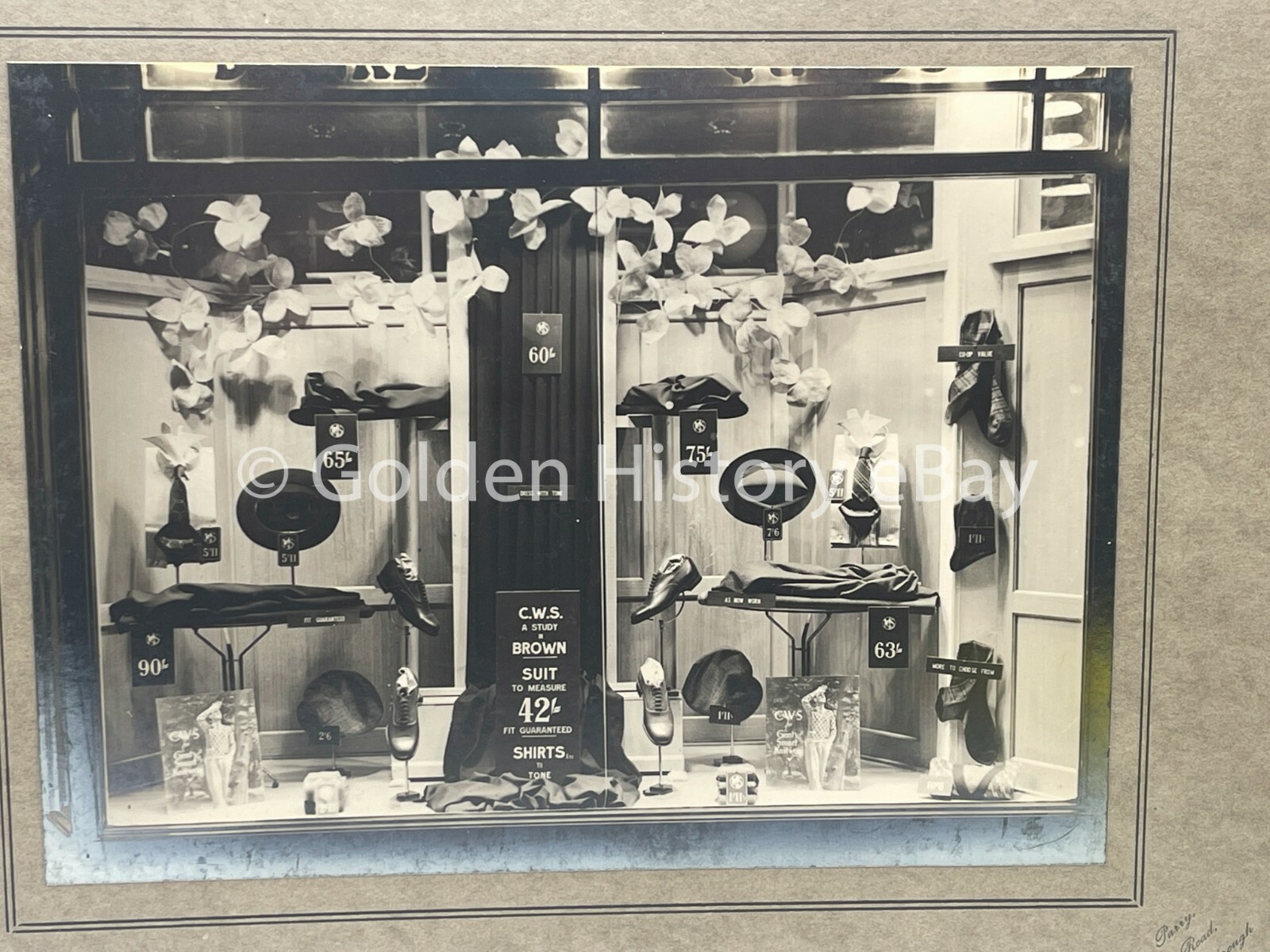 VINTAGE CO-OP SOCIETY CWS WINDOW DISPLAY PHOTO PHOTOGRAPH MIDDLESBOROUGH