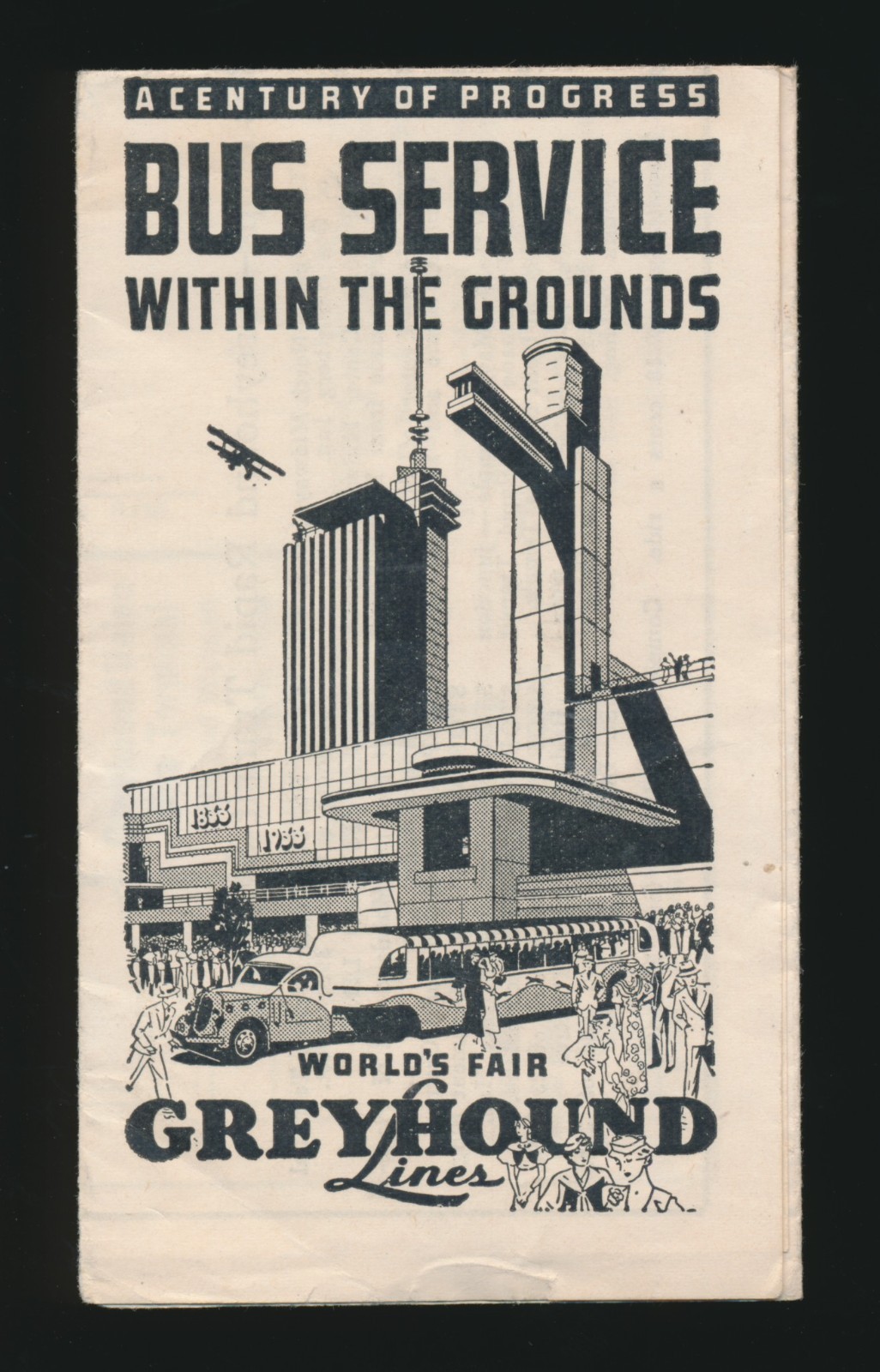 Greyhound Lines Bus Service Map 1933-34 Century of Progress Chicago World’s Fair
