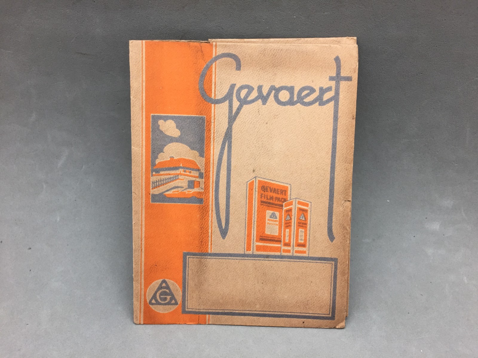 1935 Negative & Photo Print Folder Gevaert Film Developing Belgium 5″ Antique