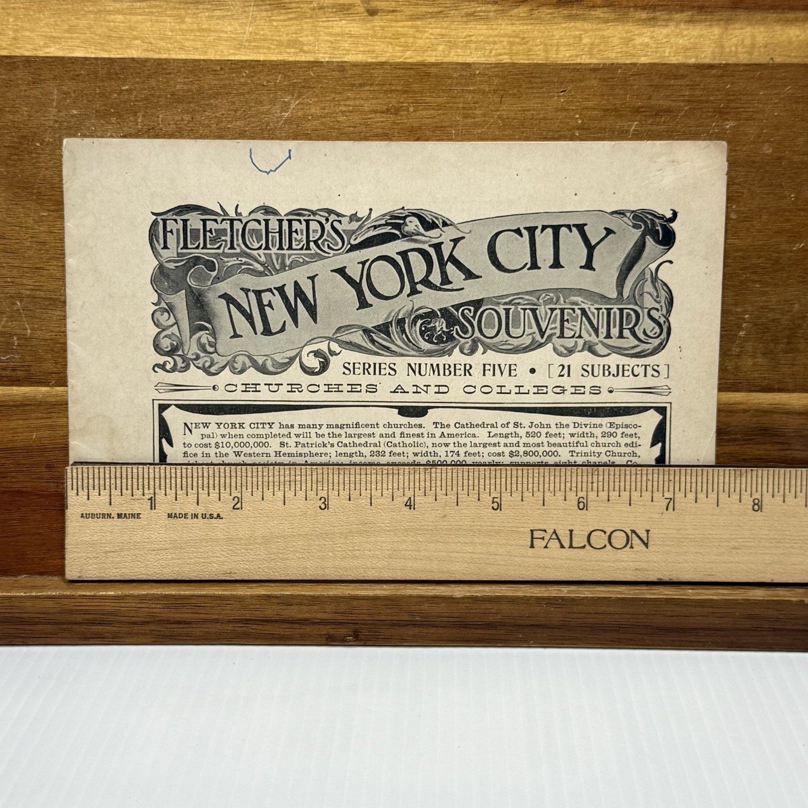 Fletcher’s New York City Souvenirs Series 5 c1895 Churches & Colleges Booklet