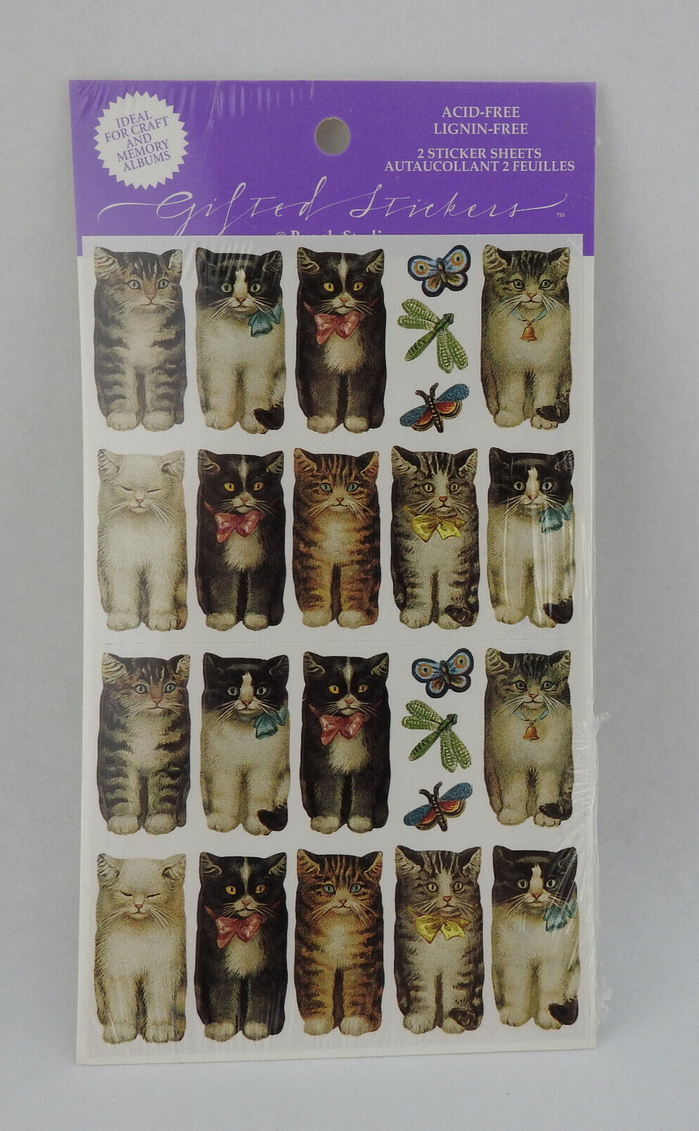 Vintage Sticker NOS Cats Kittens The Gifted Line John Grossman Stickers