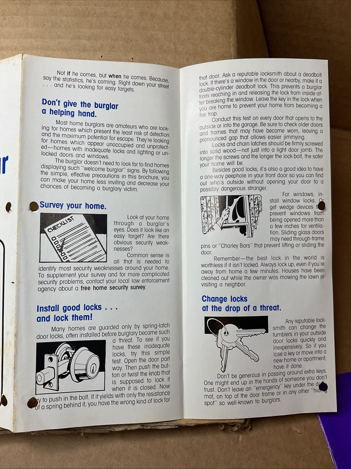 1980s Nc Crime Watch What To Do Before The Burglar Comes Brochure Pamphlet B73