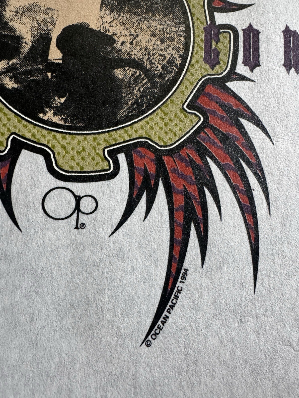 Vintage 1994 Ocean Pacific OP HARD CORE T-Shirt Test Print Graphic Rare