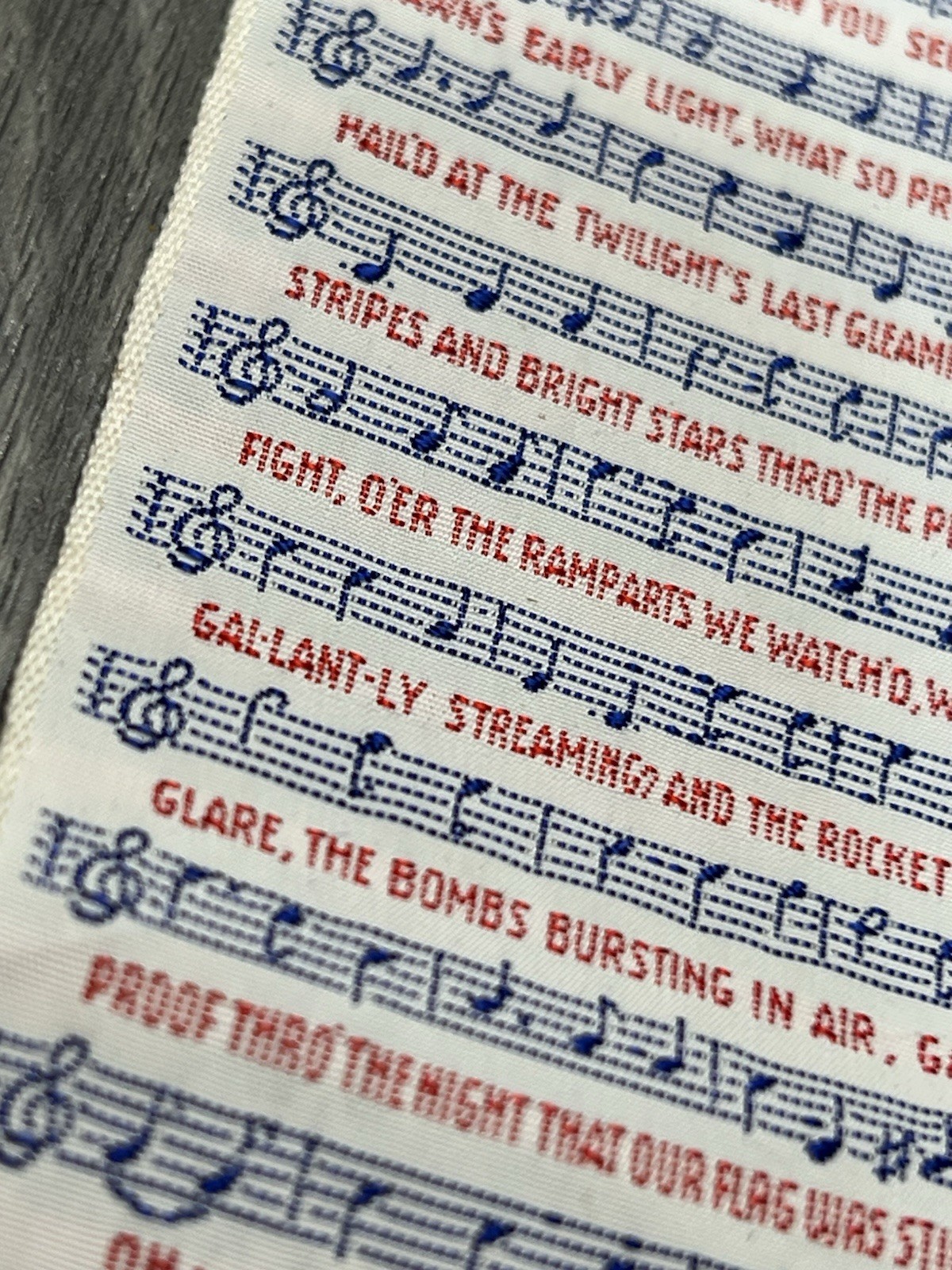 Francis Scott Key Star Spangled Banner Ribbon United States Woven Label