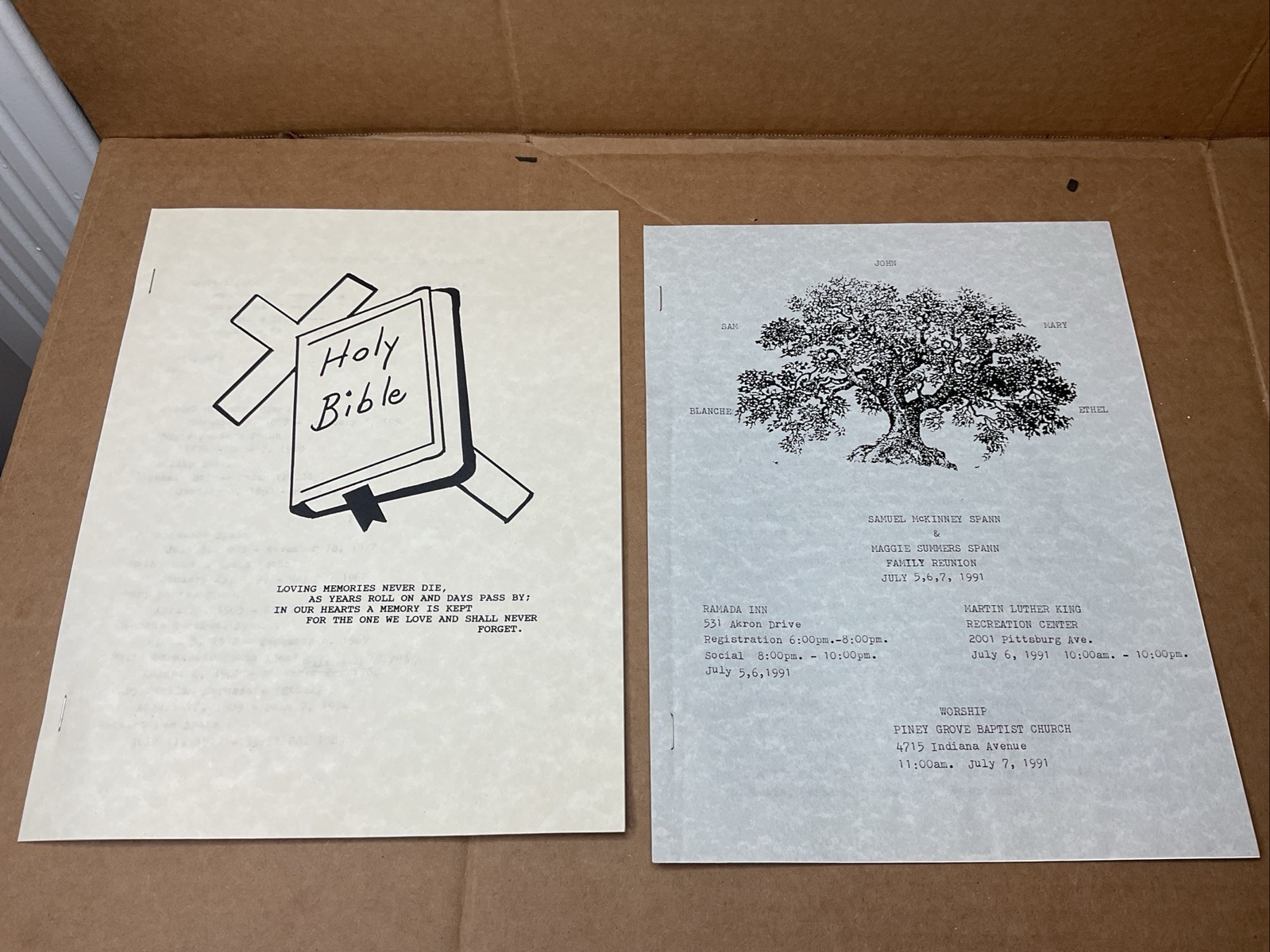 1991 Family Reunion Samuel Spann Family History & Family Tree North Carolina B65