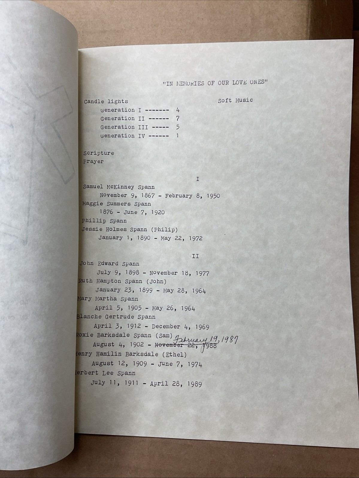 1991 Family Reunion Samuel Spann Family History & Family Tree North Carolina B65