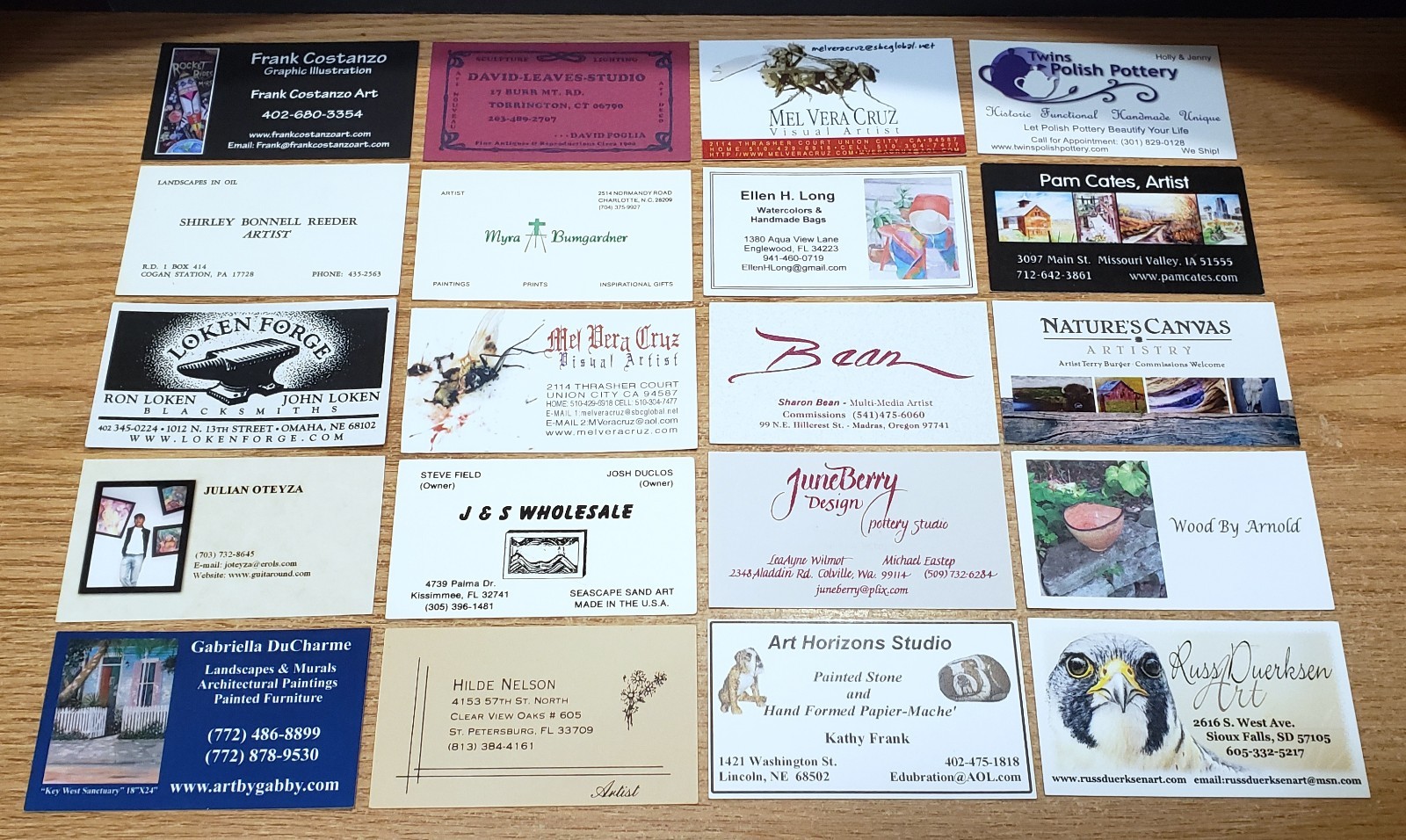 🔥 LOT of 100 ARTIST/ART Related BUSINESS CARDS for BUSINESS CARD COLLECTION L11