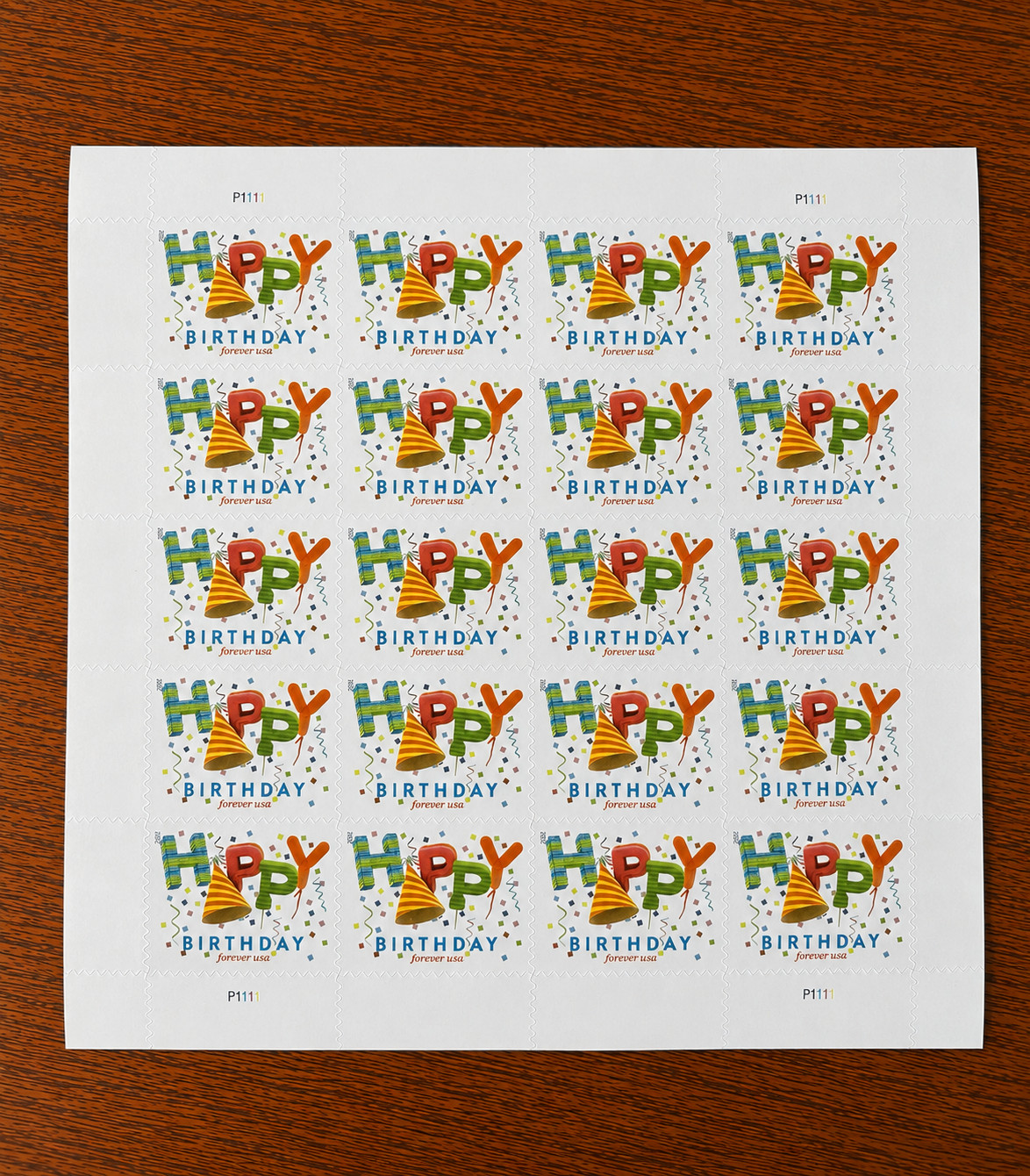 USPS 2021 FIRST CLASS LETTER STAMPS HAPPY BIRTHDAY 5 SHEETS OF 20 Total 100 PCS