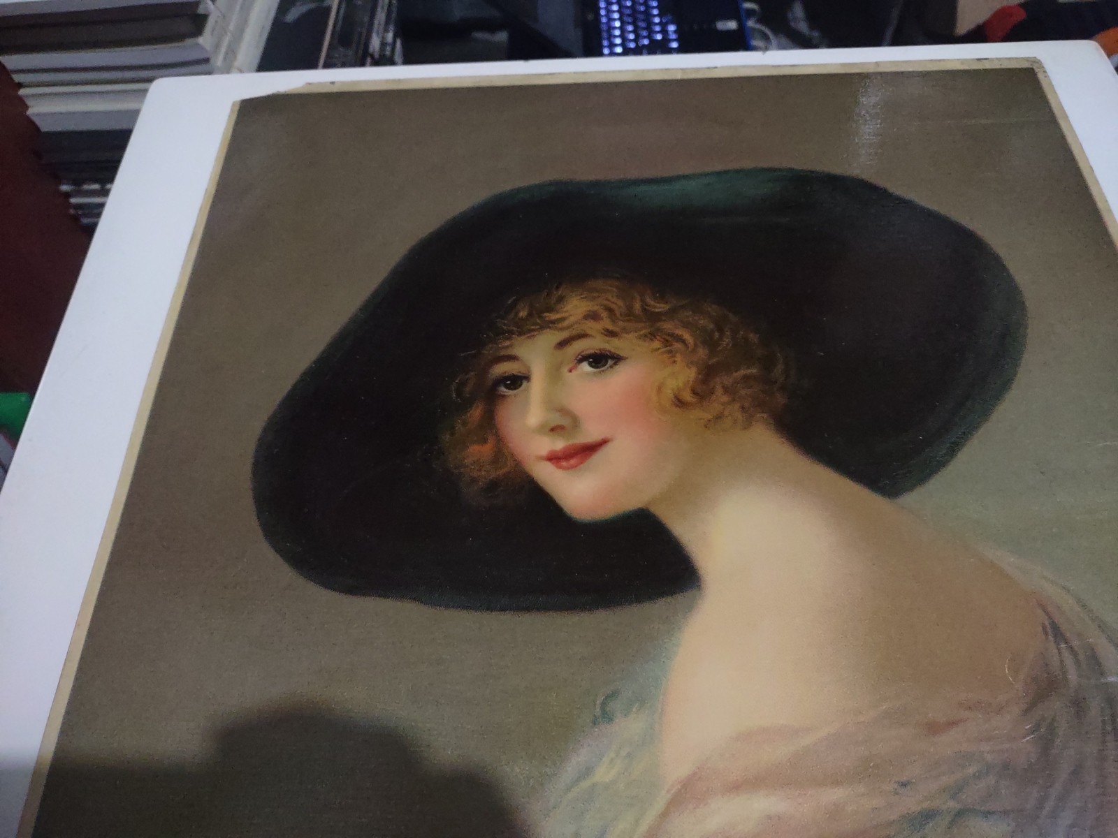 EARLY 1900’S VINTAGE CHROMOLITHOGRAPH PRINT W. HASKELL COFFIN WOMEN W/BIG HAT