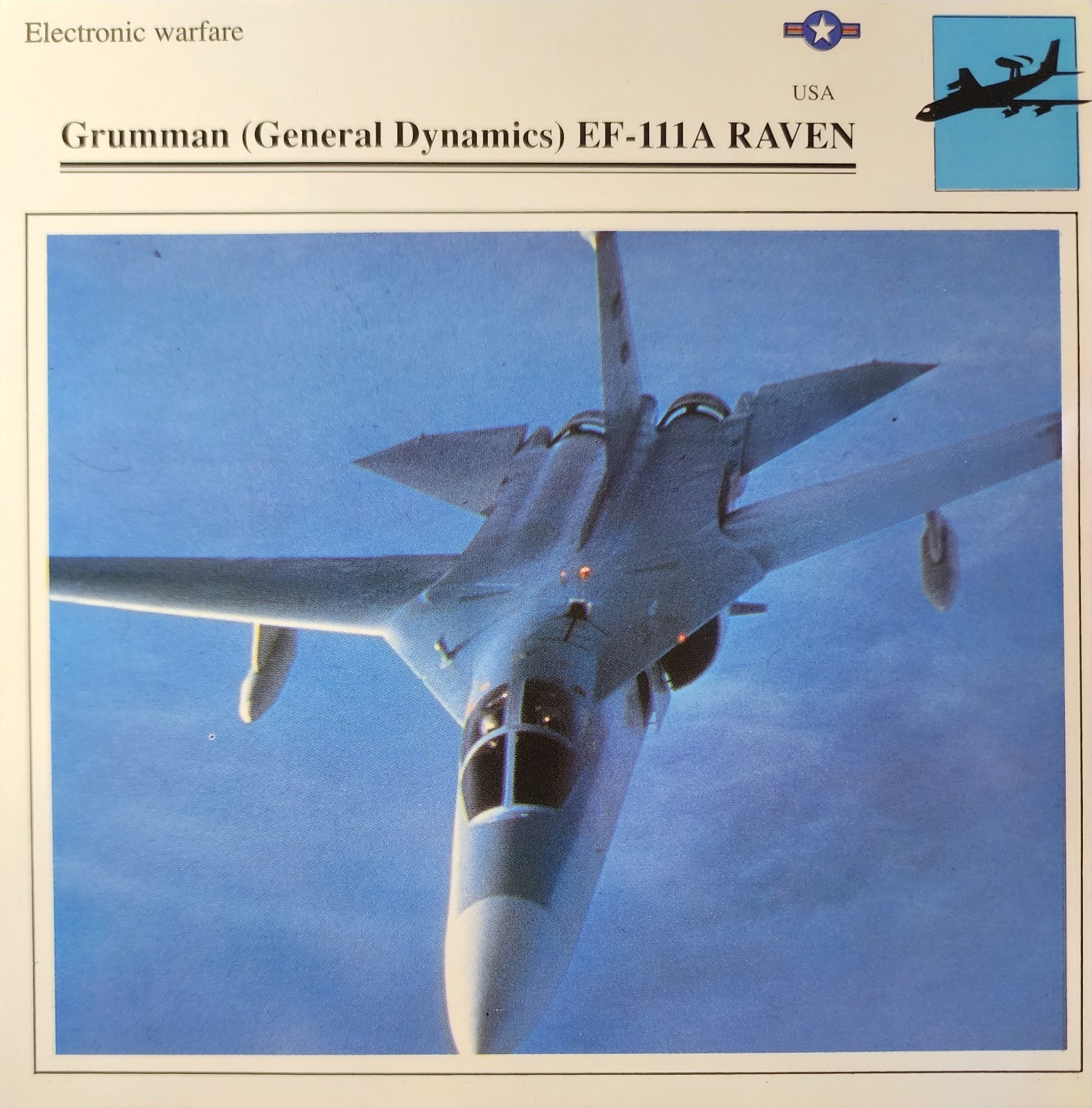 Grumman General Dynamics Raven Picture Original Aircraft Collector Card