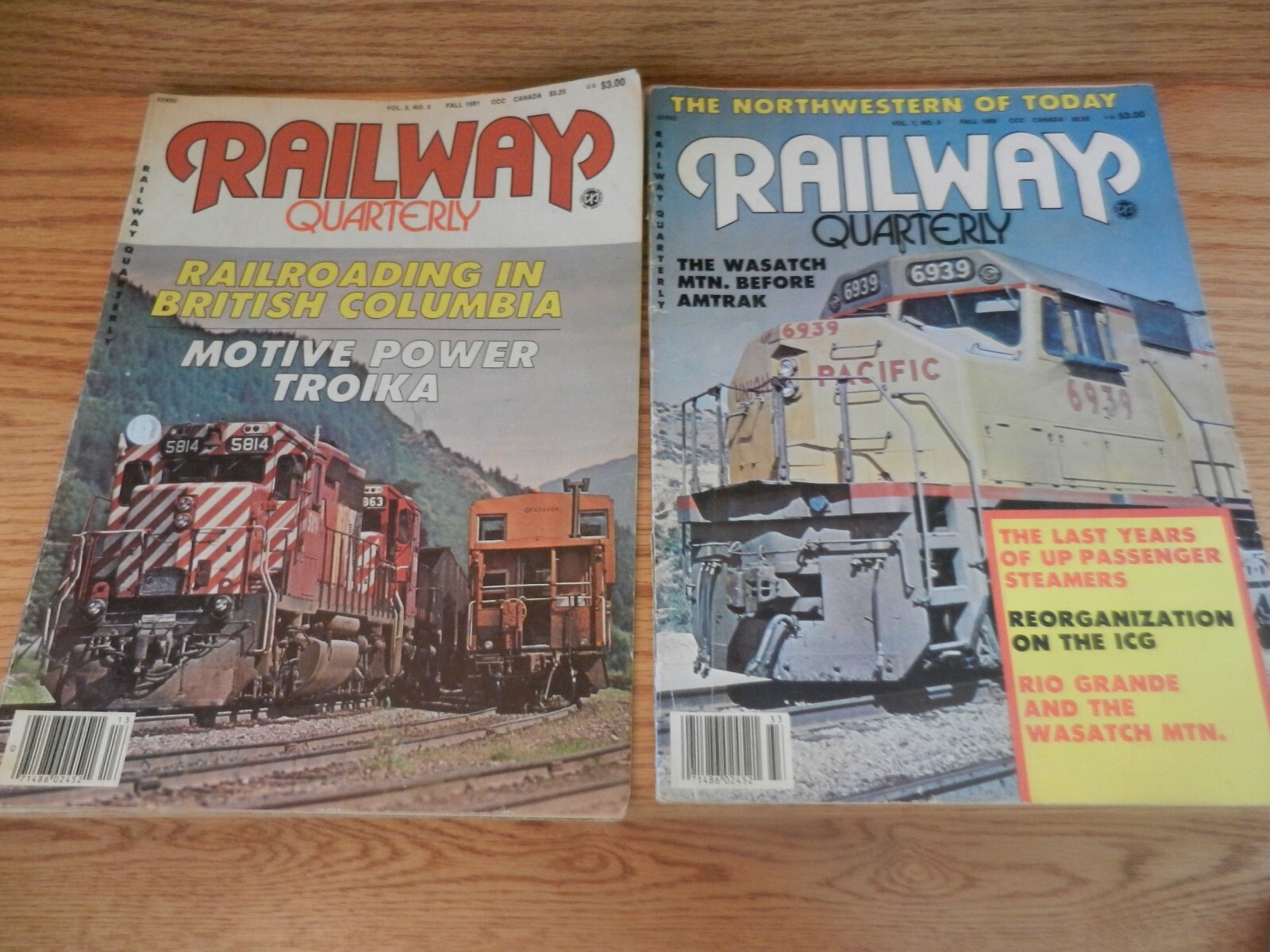 Vintage Railway Quarterly Magazines Fall 1981 & Fall 1983